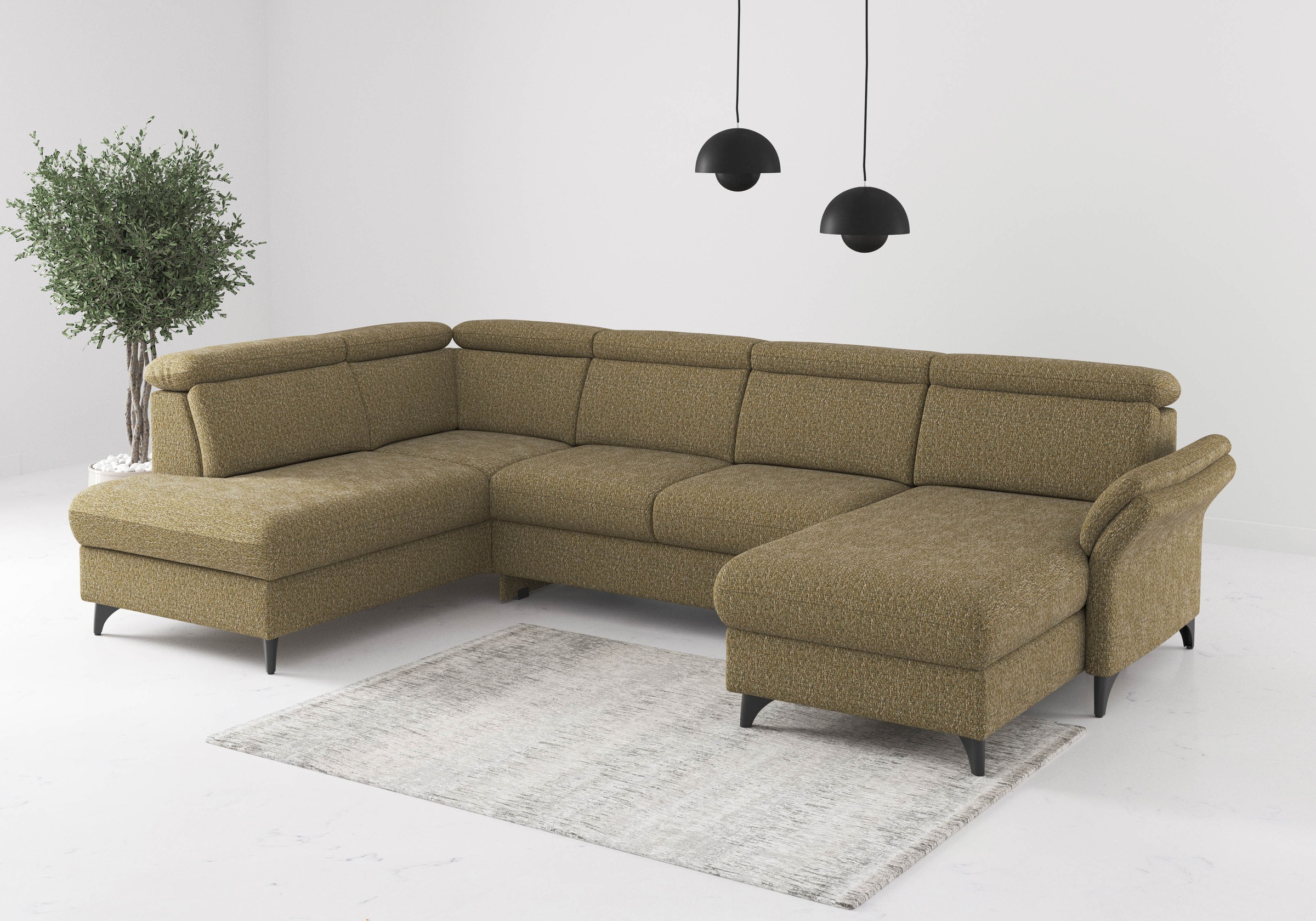 Sit & More Glendale U-Shape Sectional Sofa olive 4