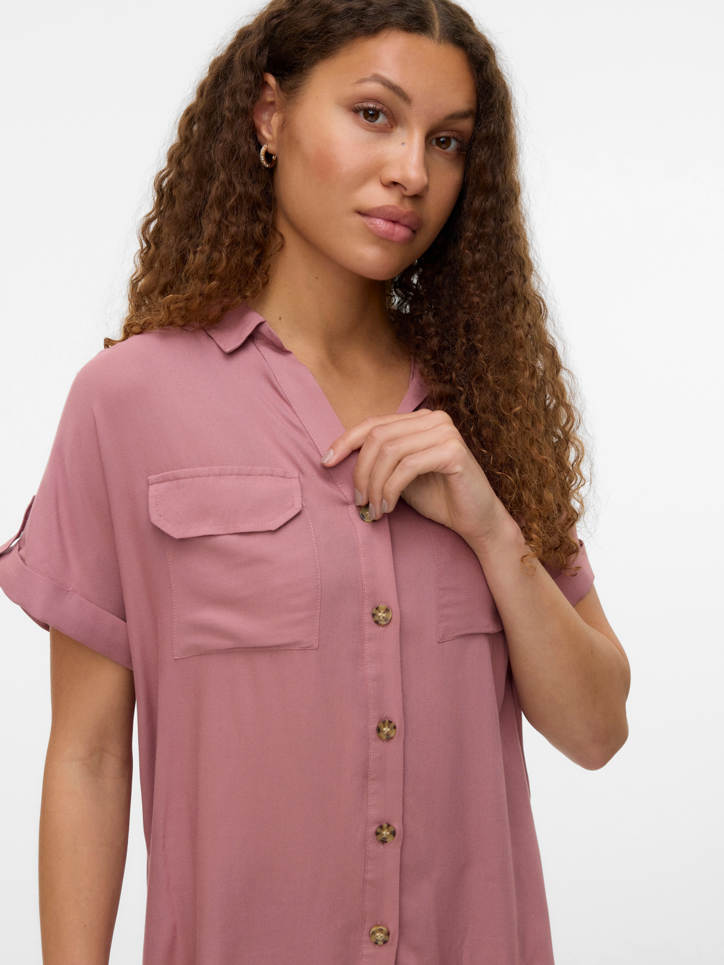 Vero Moda Kurzarmbluse "VMBUMPY S/S SHIRT WVN GA NOOS" Viskose, regular fit günstig online kaufen