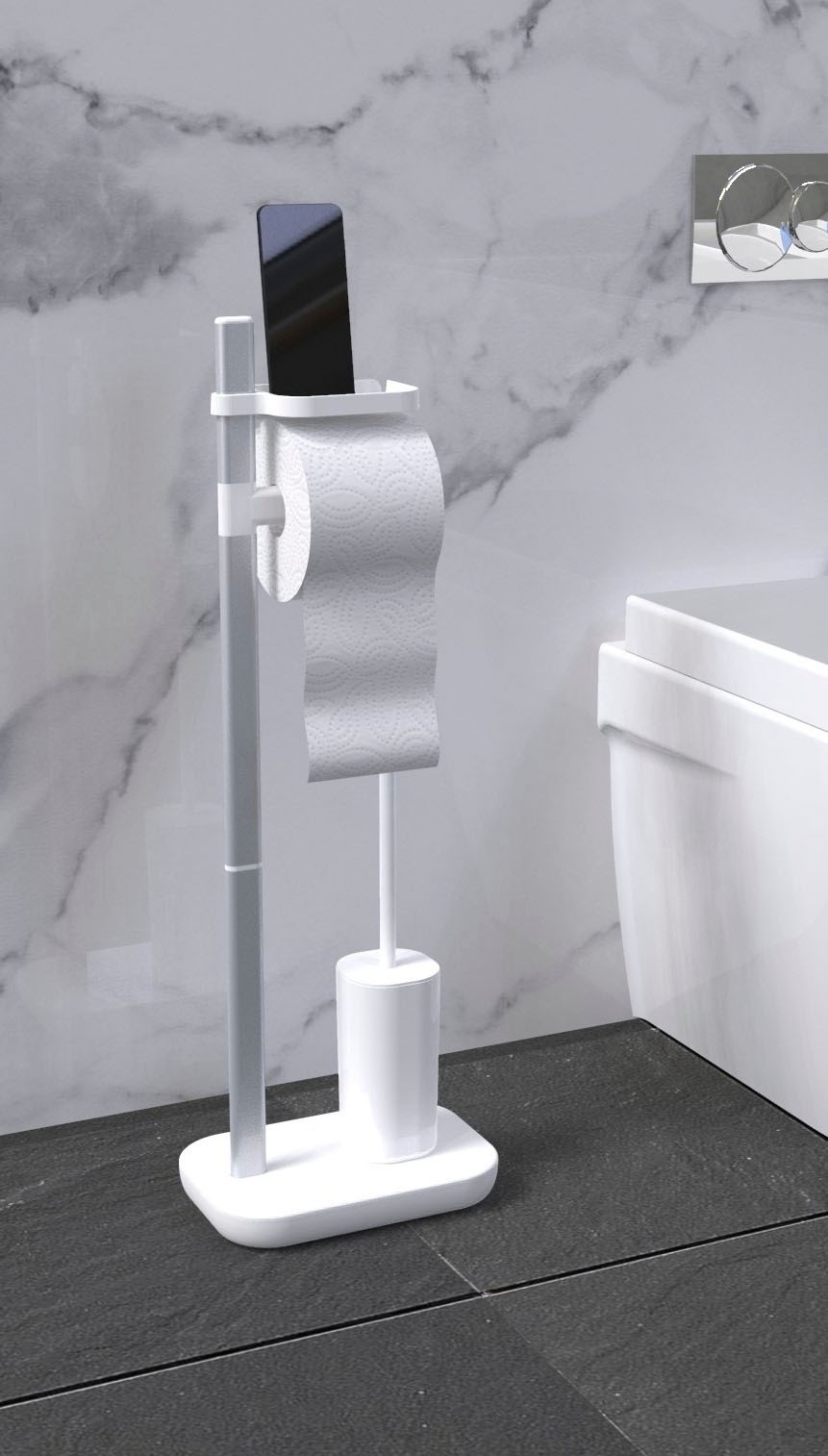 Bischof WC-Garnitur "Stena" aus Aluminium  Kunststoff mit Ablageschale, 9 x günstig online kaufen
