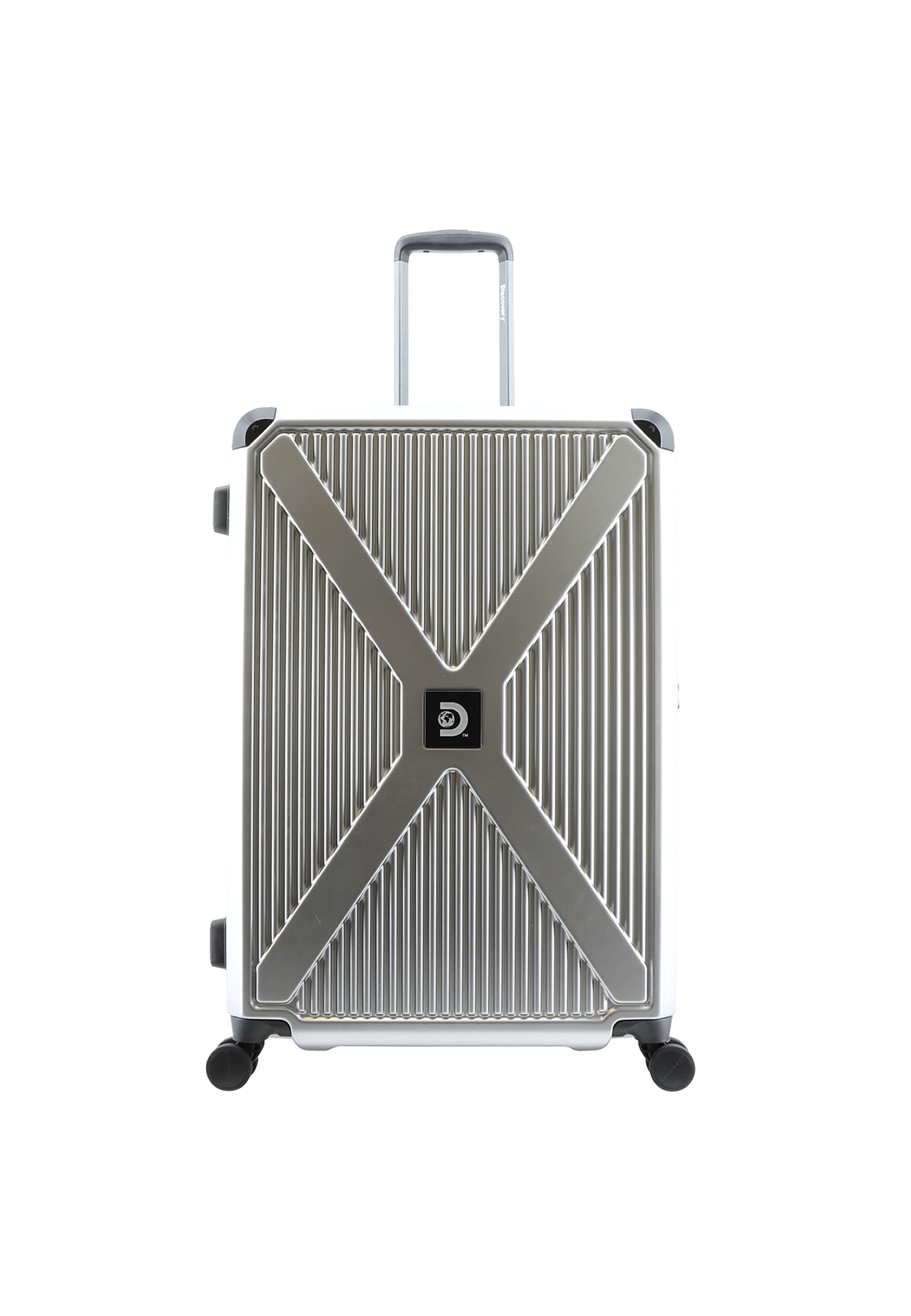 "Koffer DISCOVERY ""Crossroad"", Gr. B/H/T: 45cm x 66cm x 25,5cm, silber (silberfarben), Polyester, Koffer, aus robustem Polycarbonate Material"