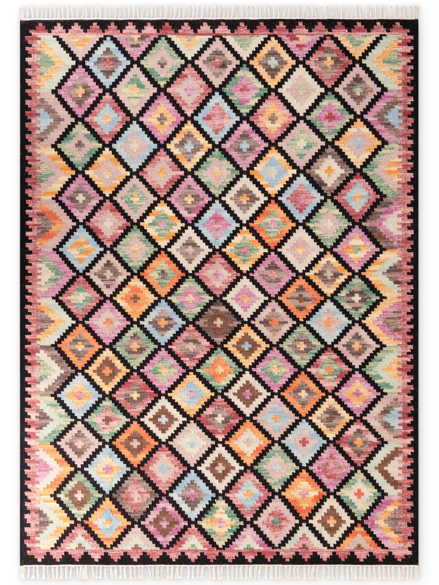 HANSE Home Teppich »Kelim Zara«, rechteckig, 3 mm Höhe, Wolle, Baumwolle, Natur, Handgewebt, orientalisch, Boho, traditionell