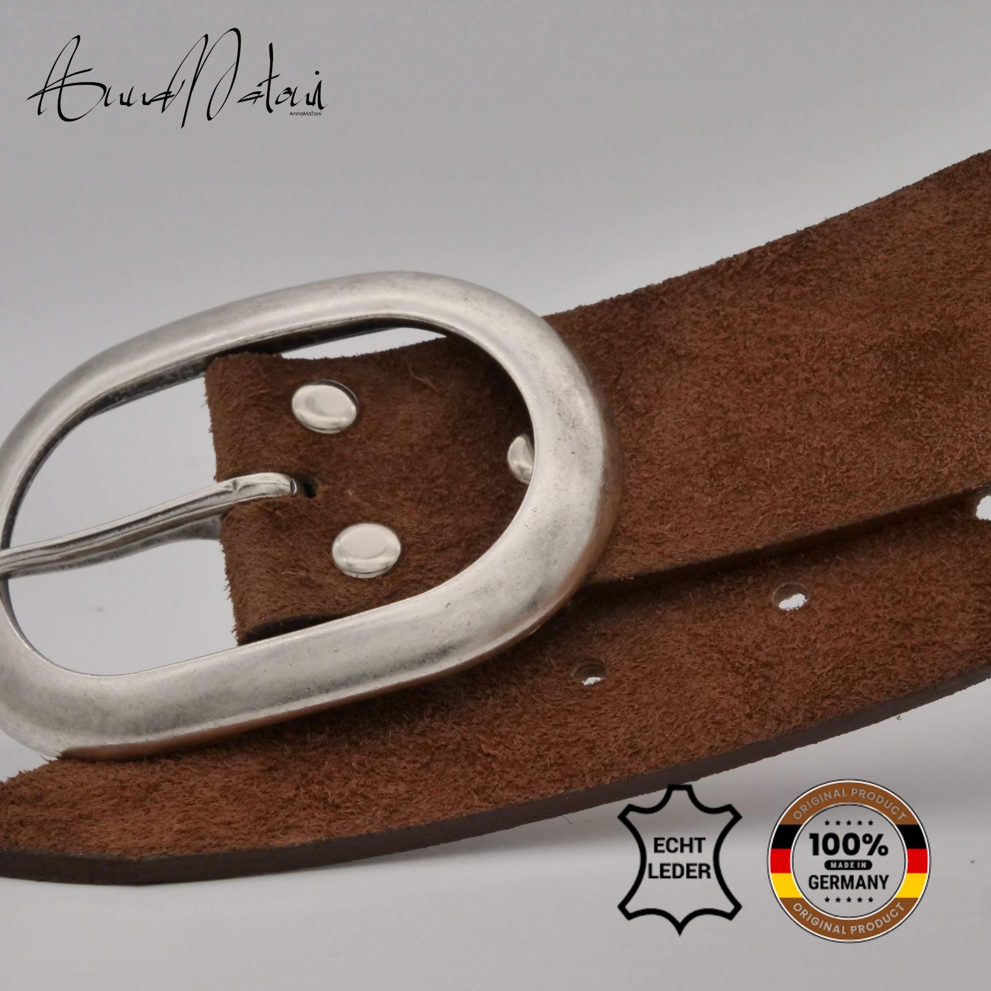 Thumbnail - AnnaMatoni Ledergürtel "AnnaMatoni Damen Ledergürtel in hochwertigem Velour Leder 4cm"