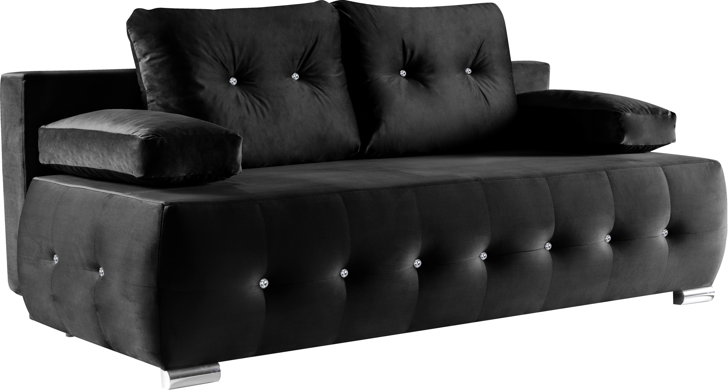 Thumbnail - WERK2 Schlafsofa "Monaco Design Bettsofa, pflegeleichter Samtoptik Bezug, Breite 205cm" 2-Sitzer Schlafcouch mit Bettkas...
