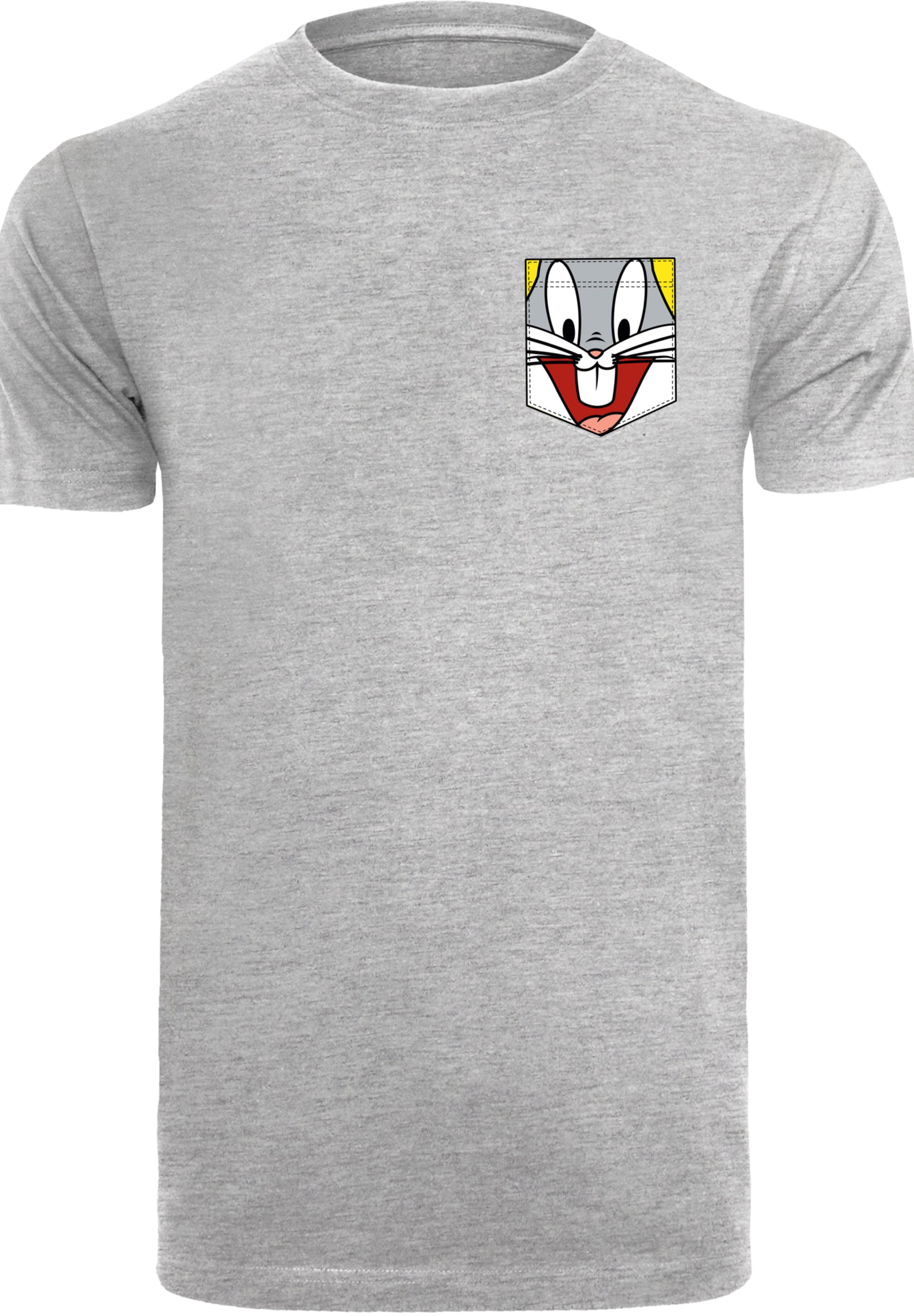 F4NT4STIC T-Shirt »Looney Tunes Bugs Bunny Face Faux Pocket«, Print