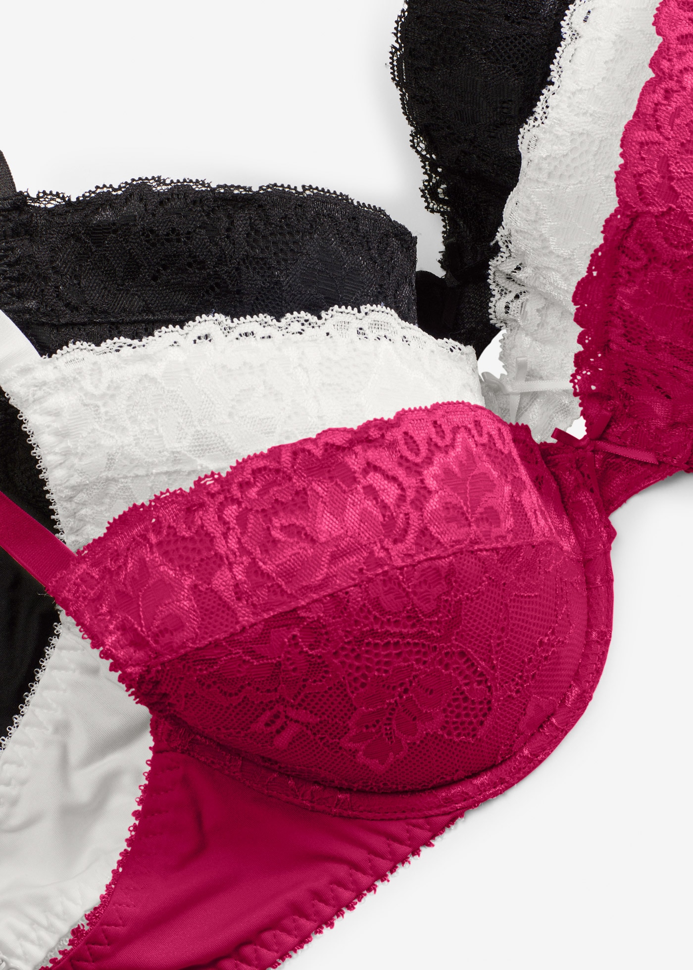 bonprix Push-up-BH »Push-up-BH mit feiner Spitze (3er Pack)« Packung, 3, 3 Stk. Push-up-BH mit feiner Spitze (3er Pack)