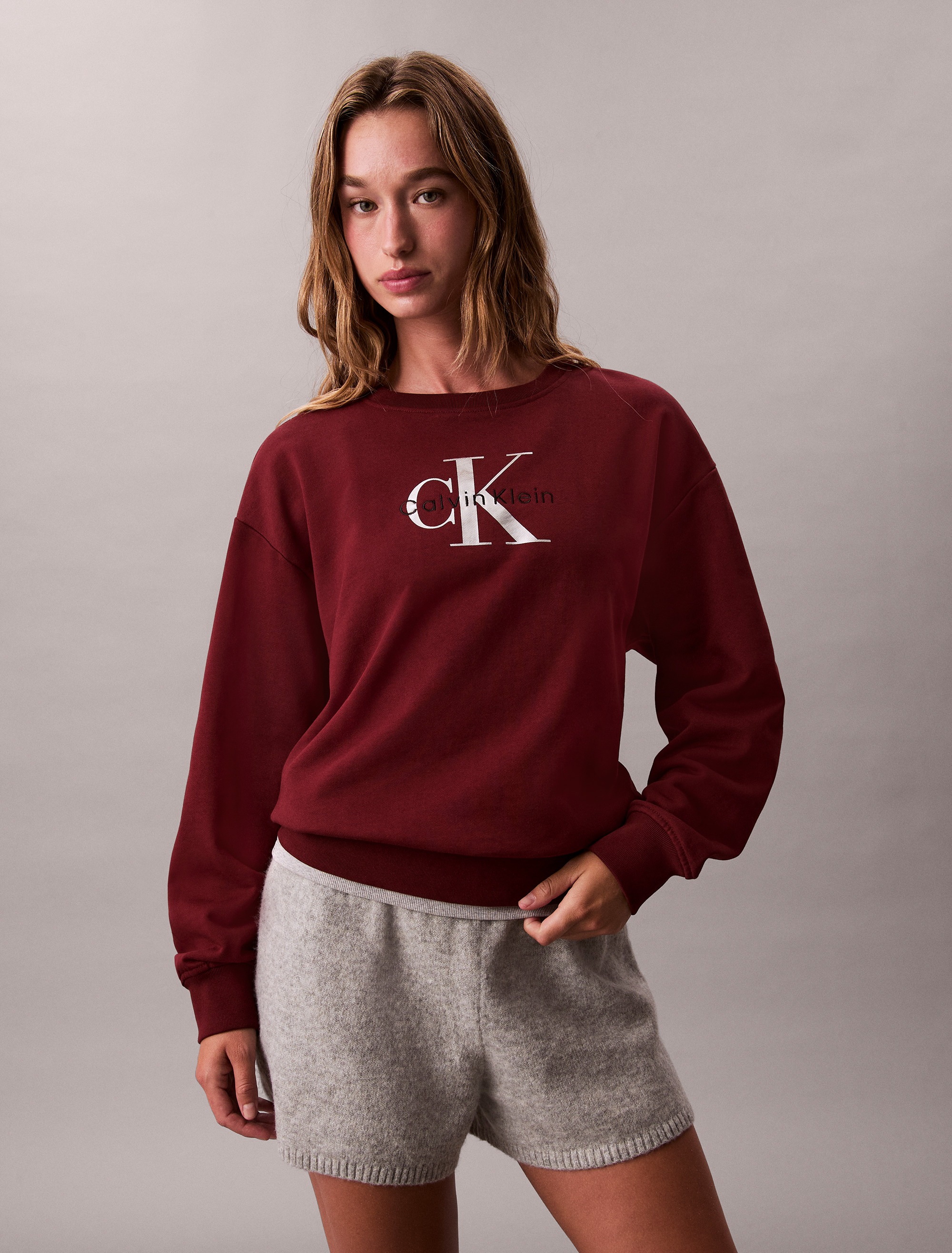 Calvin Klein Jeans Sweatshirt "LS MNLG FRNCH TRRY R" Mit Rundhalsausschnitt günstig online kaufen