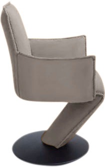K+W Komfort & Wohnen Esszimmerstuhl "Drive, Drehstuhl" () Sessel mit federnder Sitzschale, Drehteller in Metall schwarz Struktur