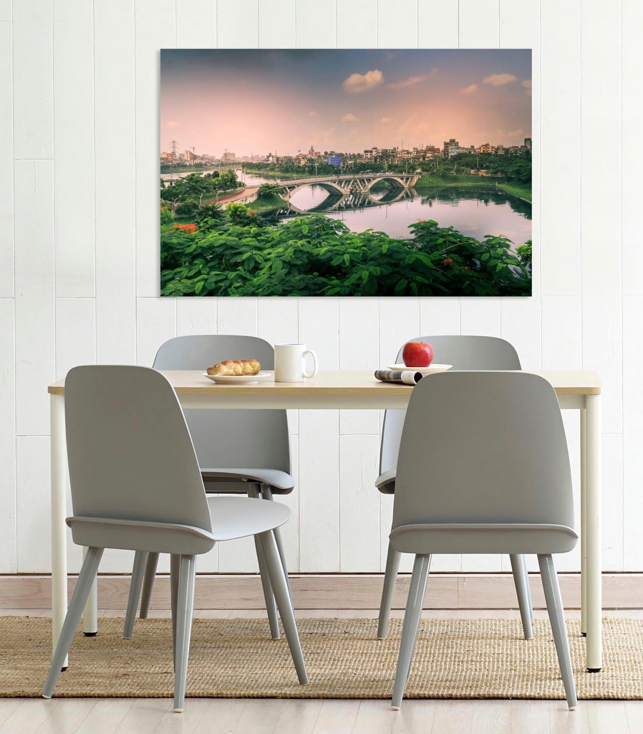 queence Acrylglasbild "Brücke" Brücken  Himmel  Pflanzen Fine Art-Print in günstig online kaufen