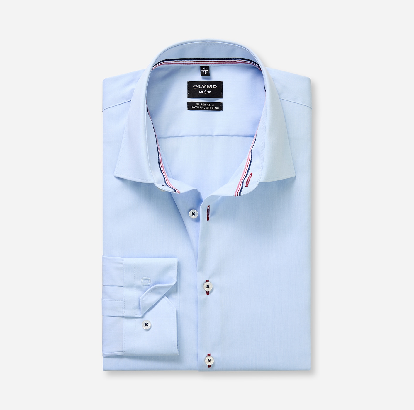 OLYMP Langarmhemd »No 6 six« super slim, Kentkragen, Businesshemd