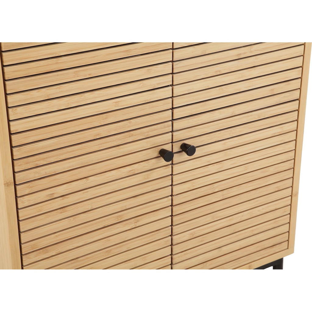 andas Waschtisch »Bali Badschrank mit Waschbecken«, Waschplatz aus Bambus mit 2 Türen, Breite 60cm Natur