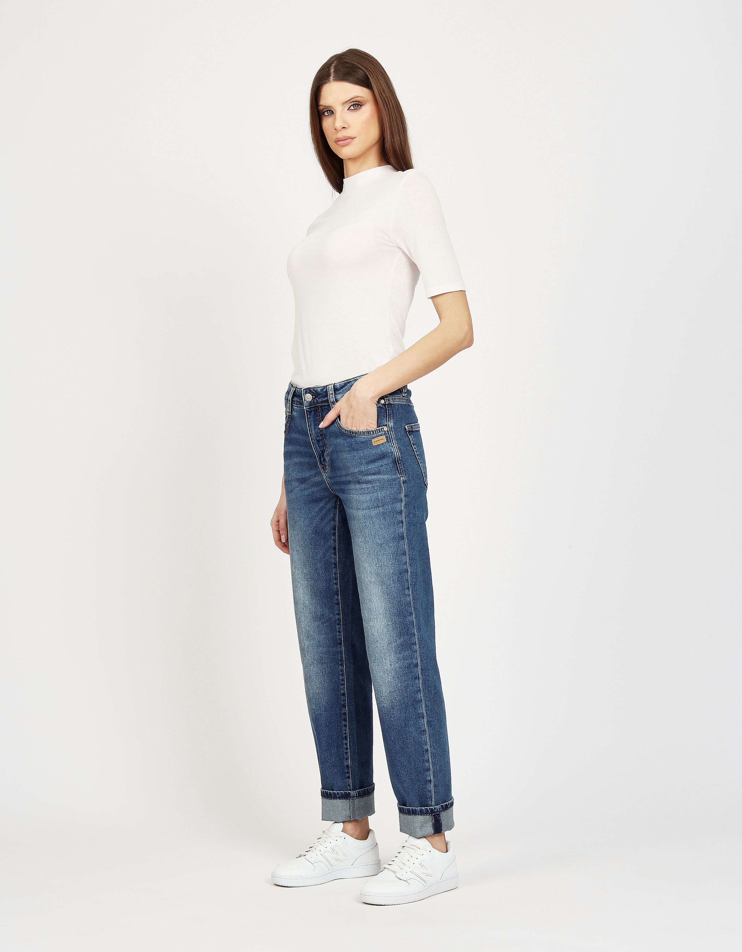 GANG Straight-Jeans »94SOLEY«, exklusives Design ohne Turn-up am Beinabschluss