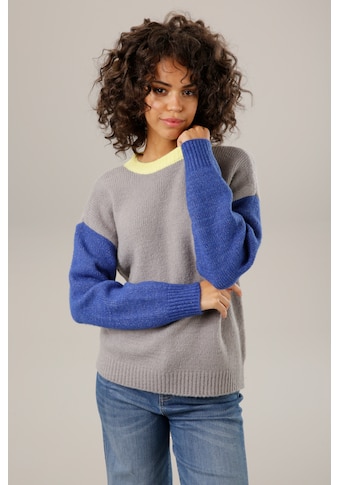 Aniston CASUAL Megztinis im coolem Colorblocking