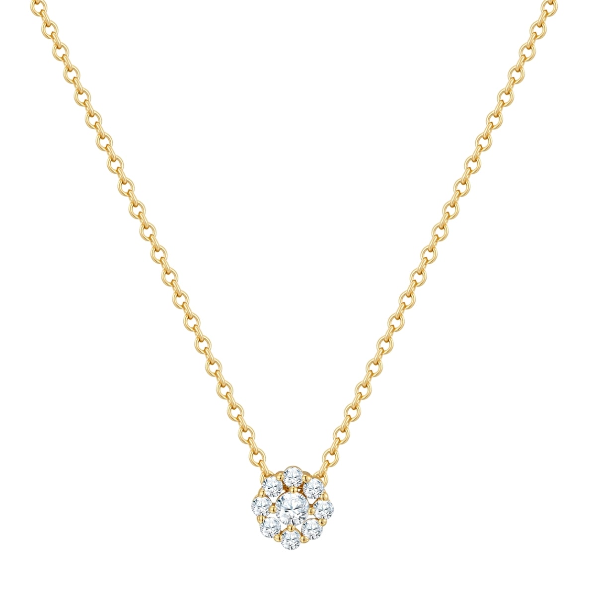 Kette mit Anhänger GLANZSTÜCKE MÜNCHEN "AV279", gelbgold, Halsketten, Damen, 40,0cm Basiskette + 5,0cm Verlängerung,mit Zirkonia, Silber 925 (Sterlingsilber), mit Zirkonia