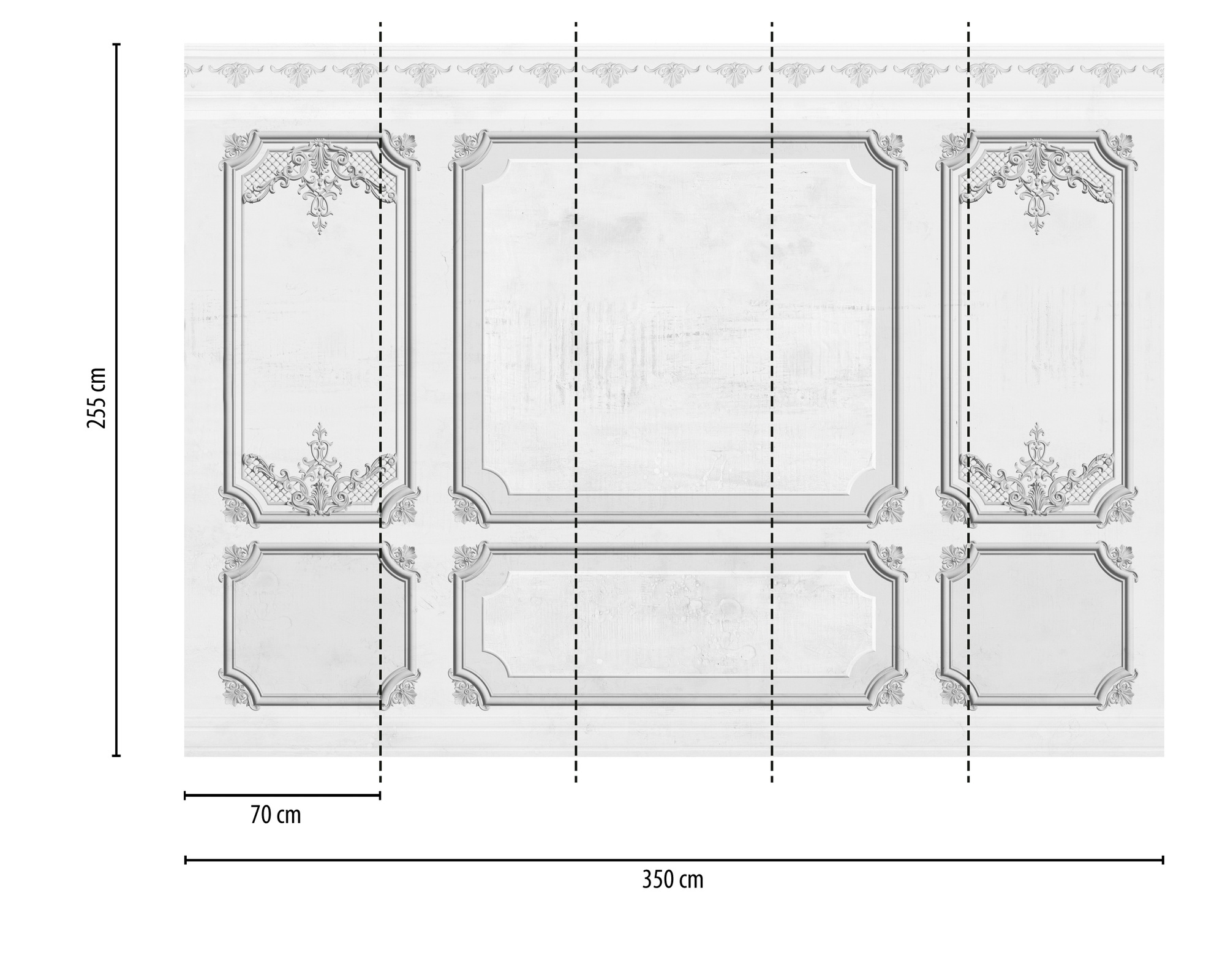 A.S. Création Vliestapete »Wandpaneel Tapete Barock Weiß Grau klassisch« matt strukturiert