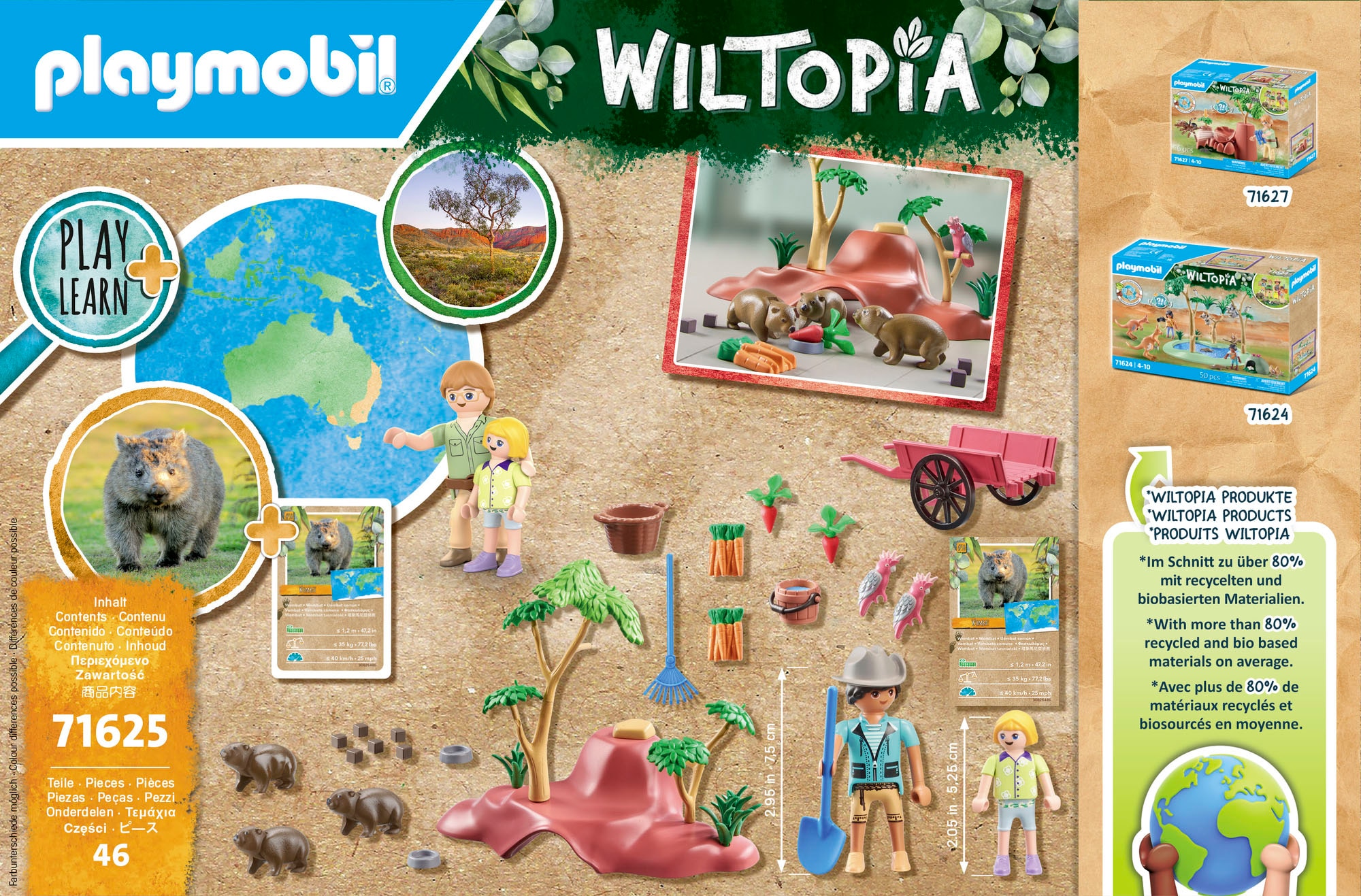 Playmobil® Konstruktions-Spielset »Wombat Unterschlupf (71625), Wiltopia« Made in Germany