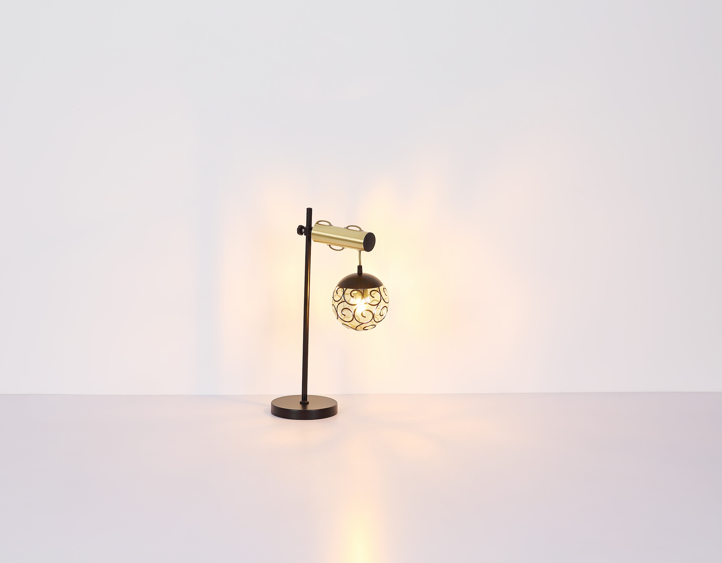 GLOBO LIGHTING Tischleuchte »FITZ«, Leuchtmittel E27 | ohne Leuchtmittel, Tischlampe/Metall/goldfarben/antik/höhenverstellbar