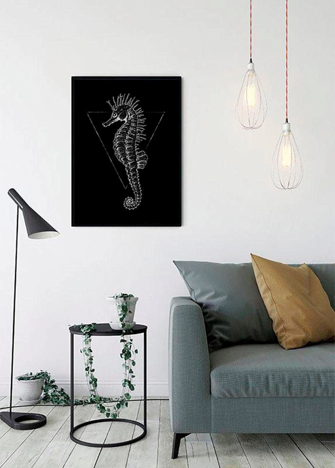 Komar Bild »Sea Horse Black«, Tiere, (1 St.), Wandbild zur Dekoration - ohne Rahmen
