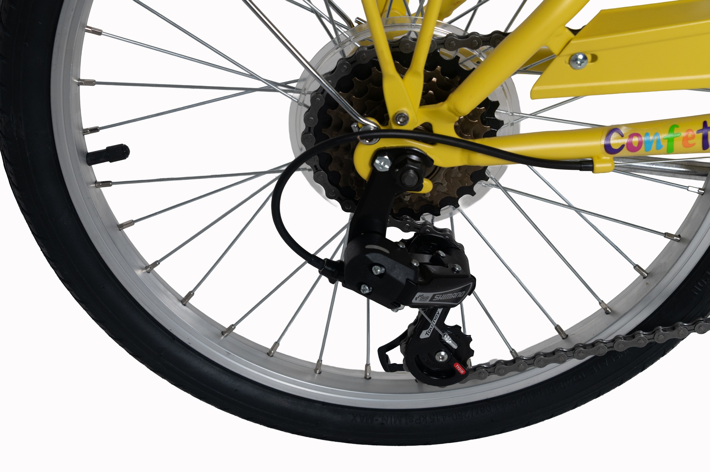 Dacapo Kinderfahrrad »DaCapo Kinderfahrrad 20'' Confetti 6 Gänge« 6 Gang Shimano Tourney Schaltwerk Kettenschaltung