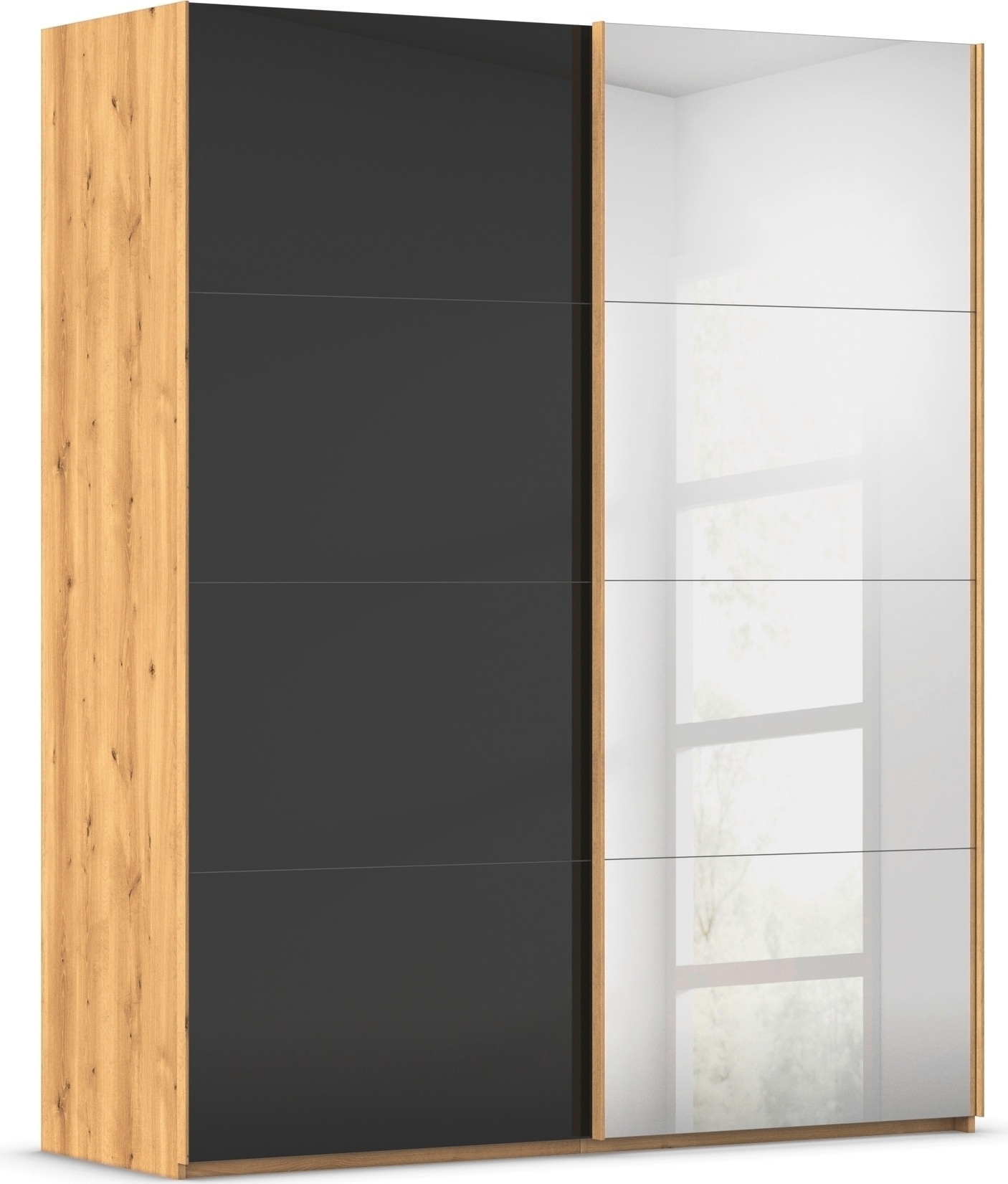 rauch "Kleiderschrank Schrank Garderobe Schlafzimmerschrank SCALE-FYRA" edle viergeteilte Türen Spiegel/Glas-Mix viele Farben MADE IN GERMANY