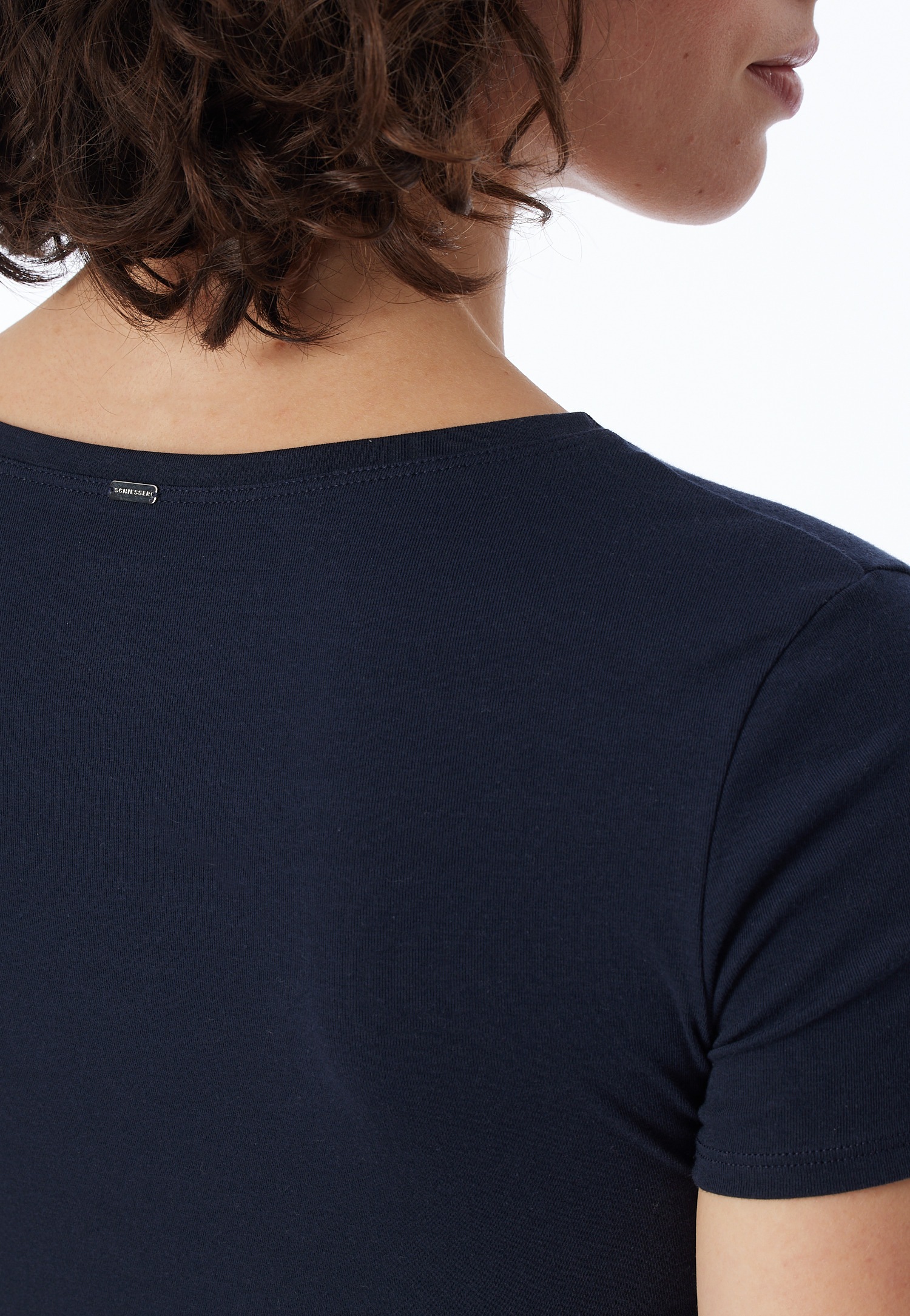 Schiesser T-Shirt »Naturschönheit« mit V-Ausschnitt, kurzem Arm, Feinripp-Qualität