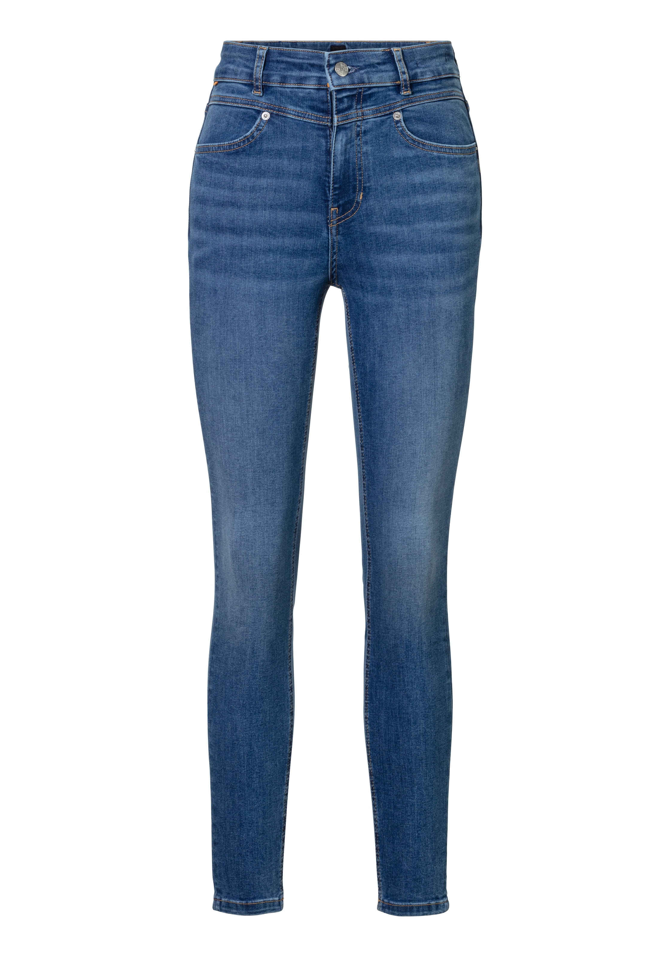High-waist-Jeans »KITT SKINNY HR BC Premium Damenmode«, mit Leder-Badge