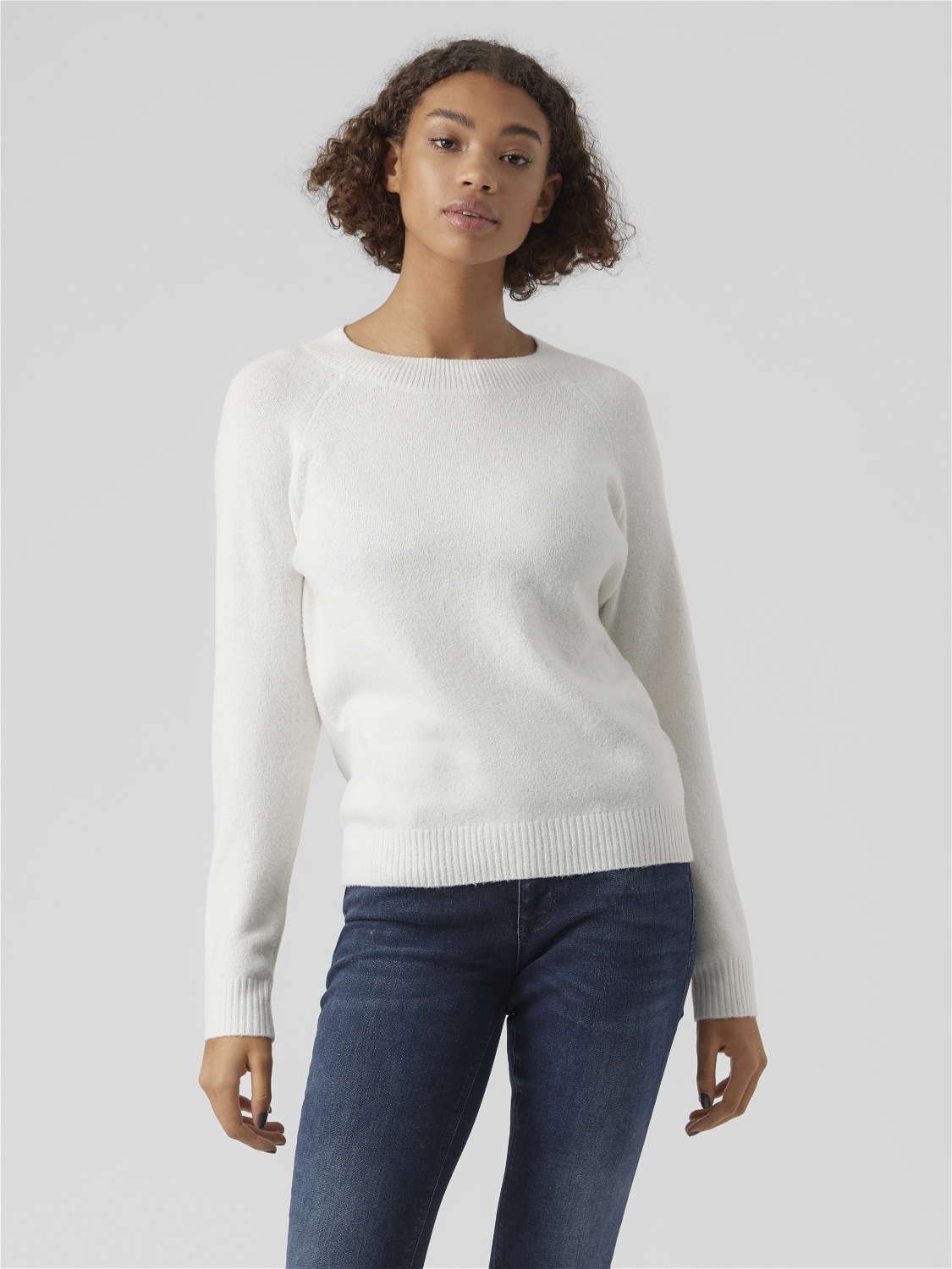 Vero Moda Rundhalspullover "VMDOFFY LS O-NECK BLOUSE GA NOOS" Materialmix, günstig online kaufen