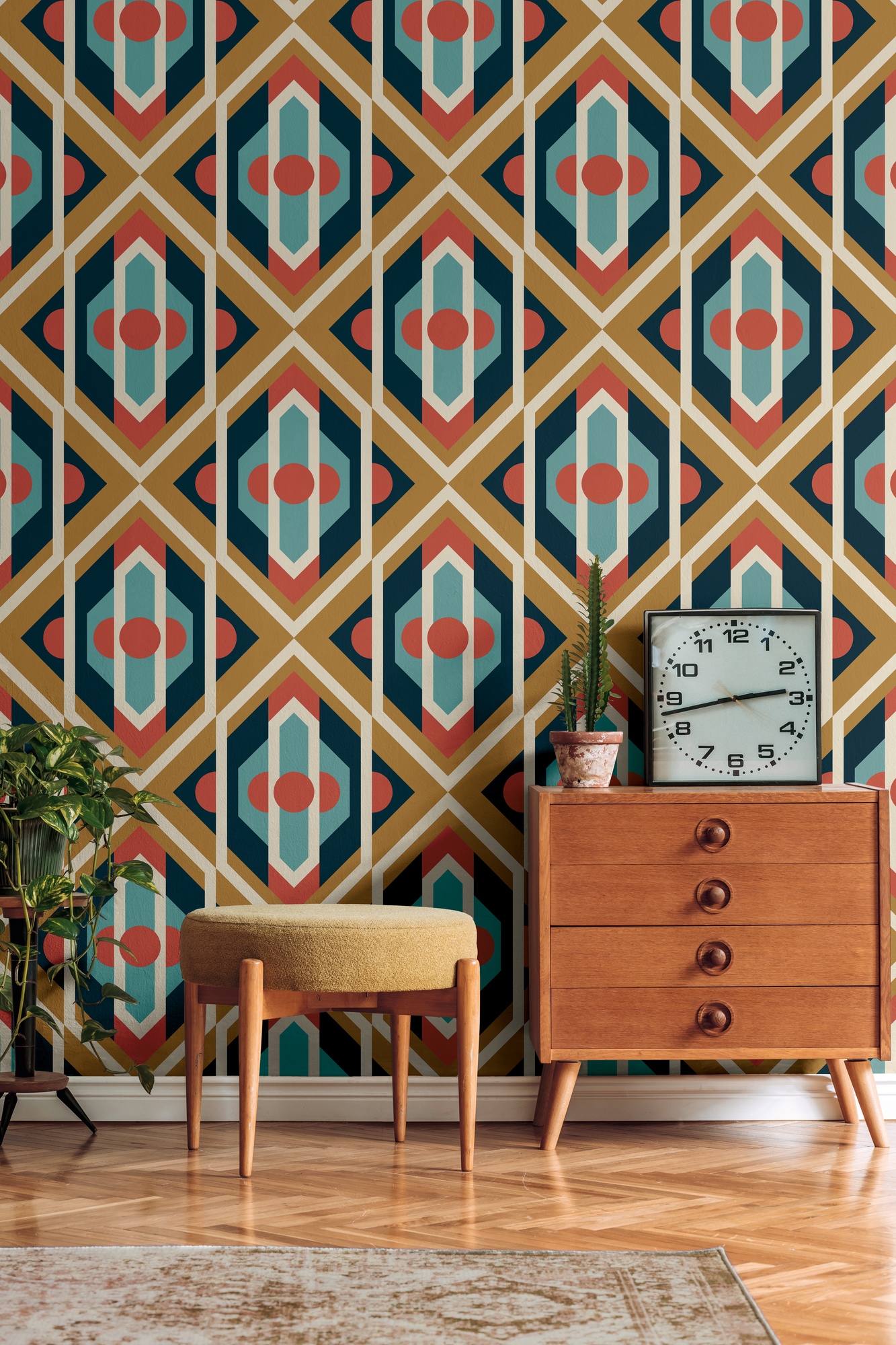 A.S. Création Vliestapete »Retro Chic 3D-Tapete Mustertapete Grafik 3D«, matt, Vliestapete Kunst für Schlafzimmer Küche Wohnzimmer 3D Design modern