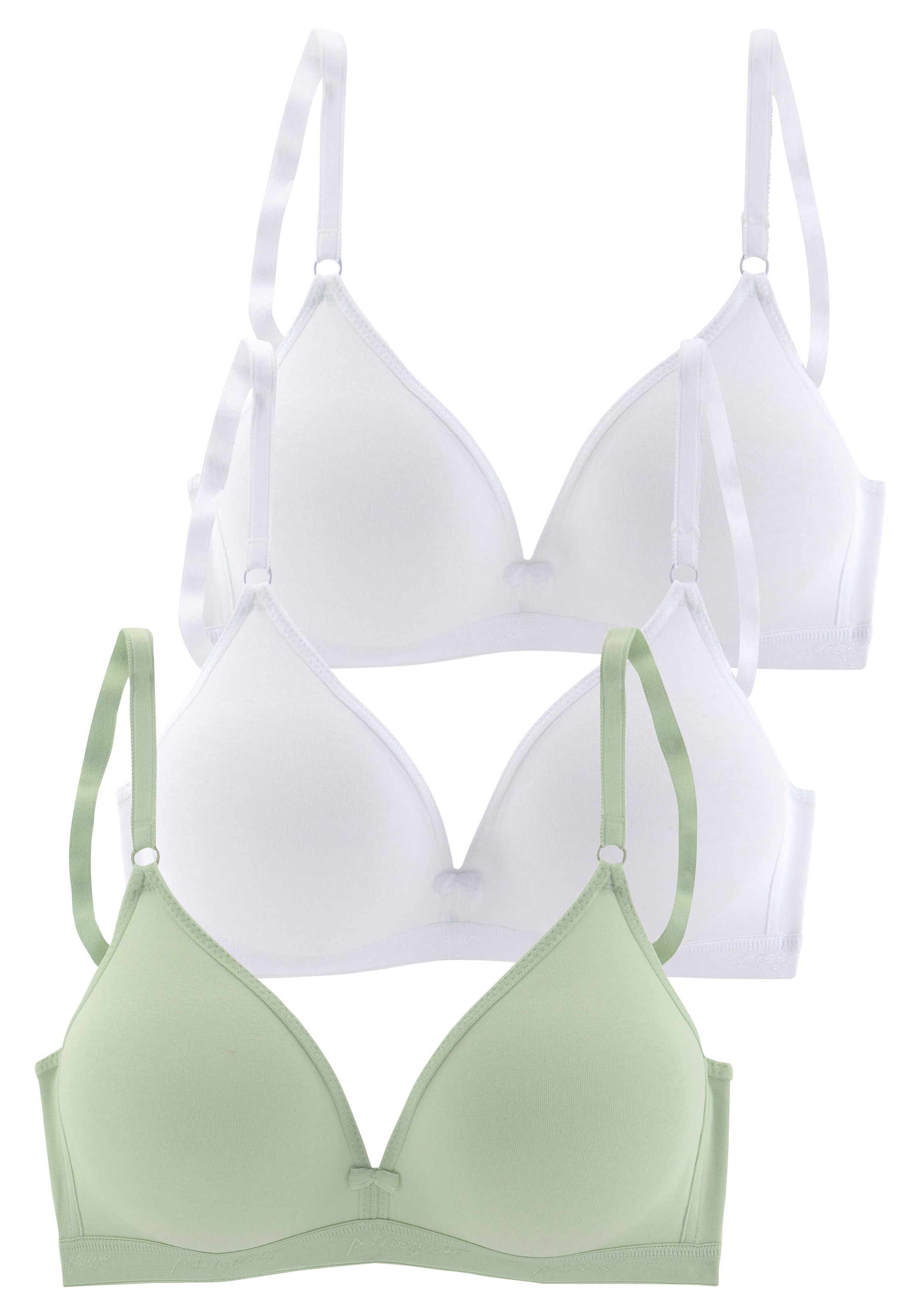 petite fleur Bralette-BH, (Packung, 3 Stück), ohne Bügel im Triangel-Schnitt