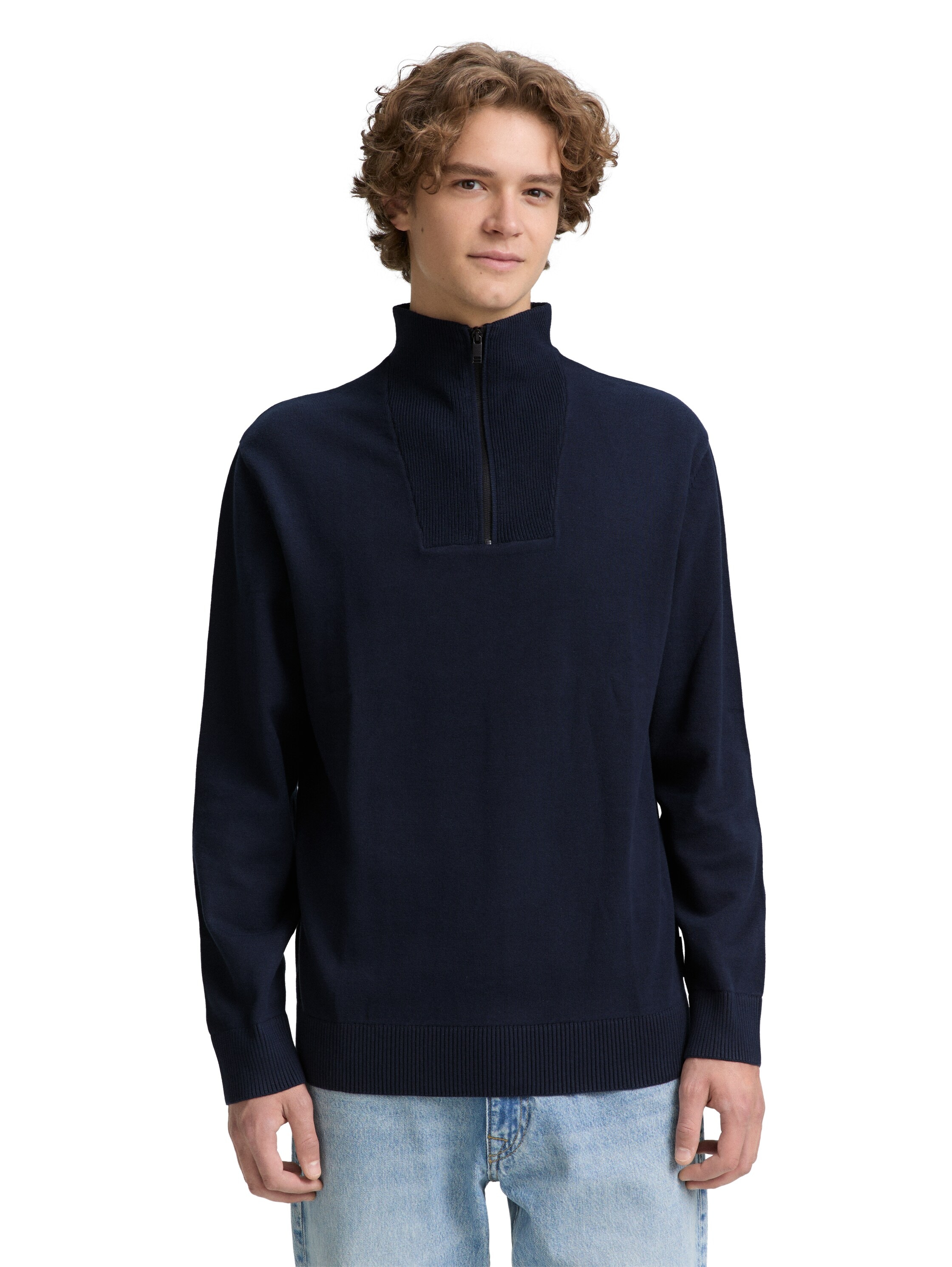 TOM TAILOR Denim Troyer, mit Rippbündchen günstig online kaufen