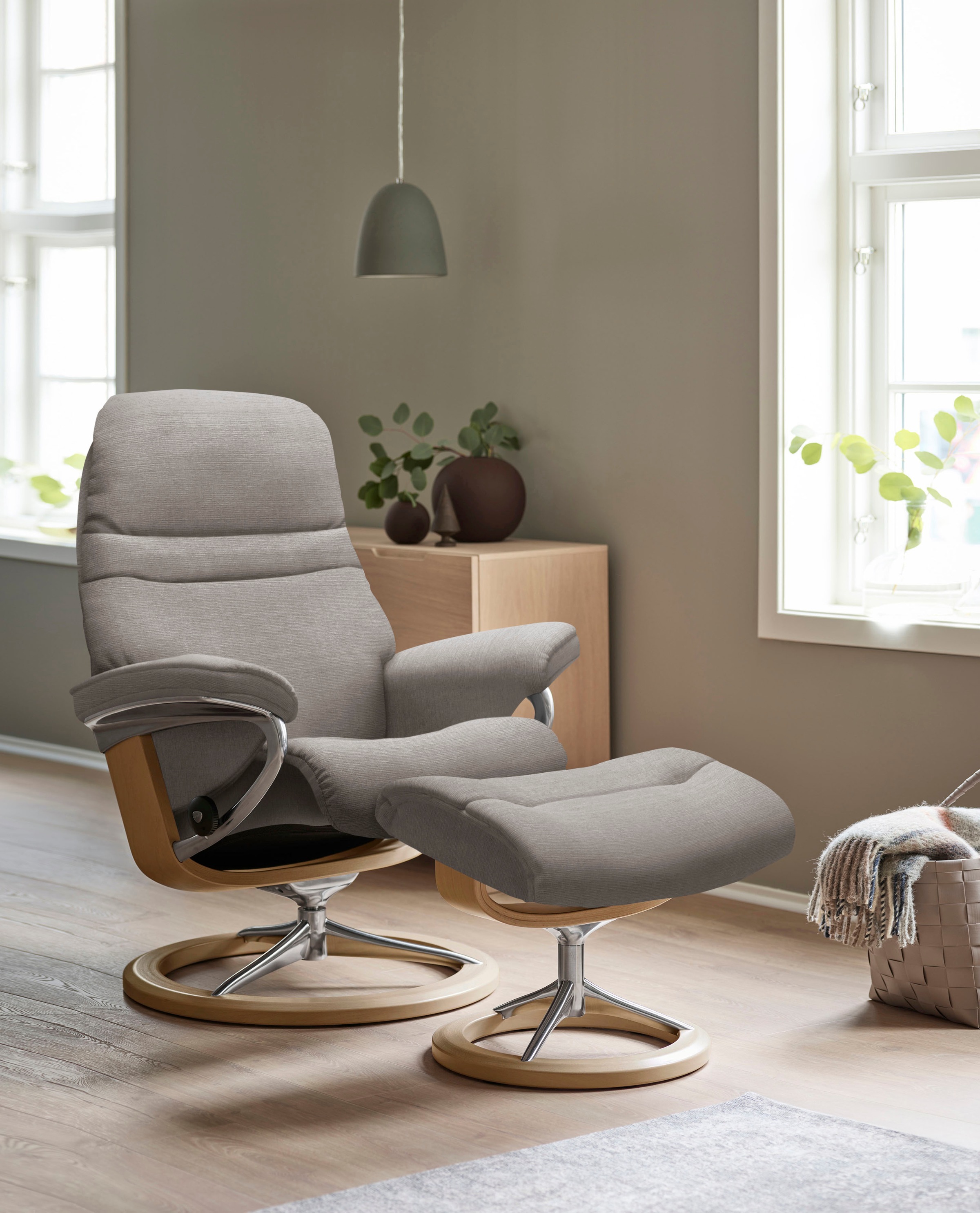 Stressless Relaxsessel "Sunrise", (Set, Relaxsessel mit Hocker), mit Signat günstig online kaufen