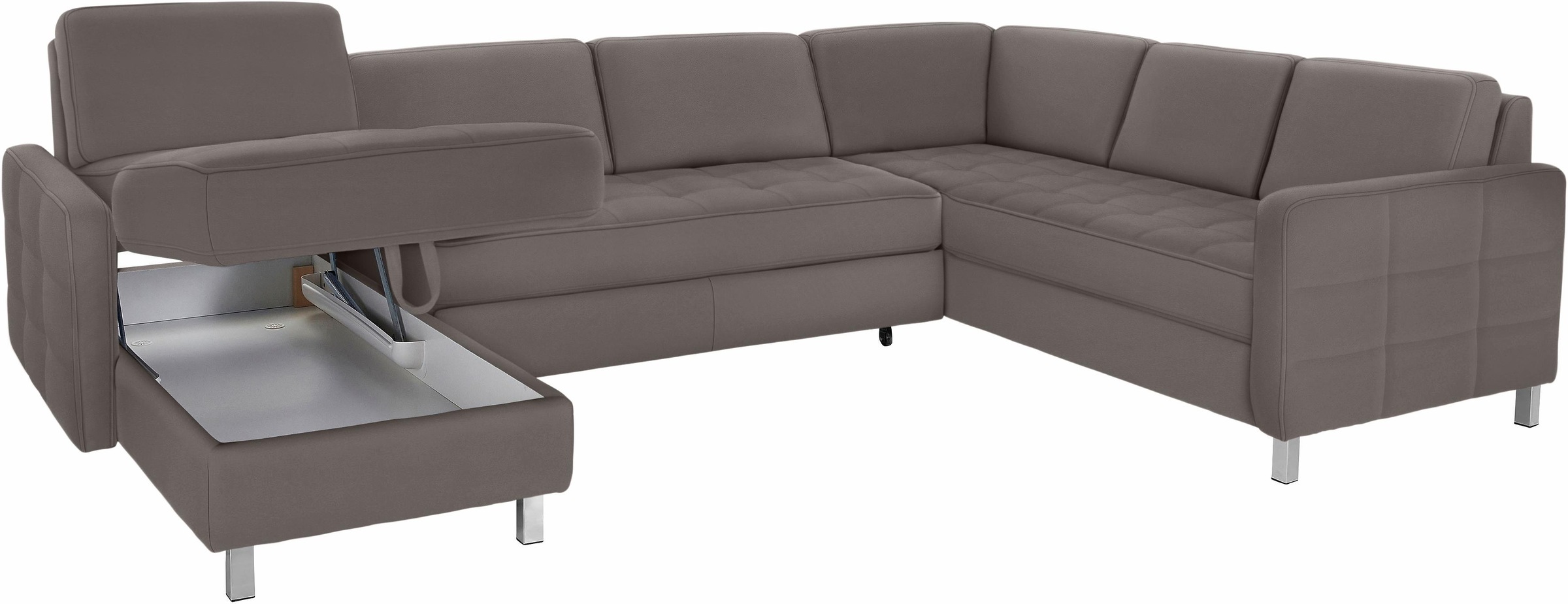 sit&more Wohnlandschaft Pablo U-Form, wahlweise mit Bettfunktion und Bettkasten