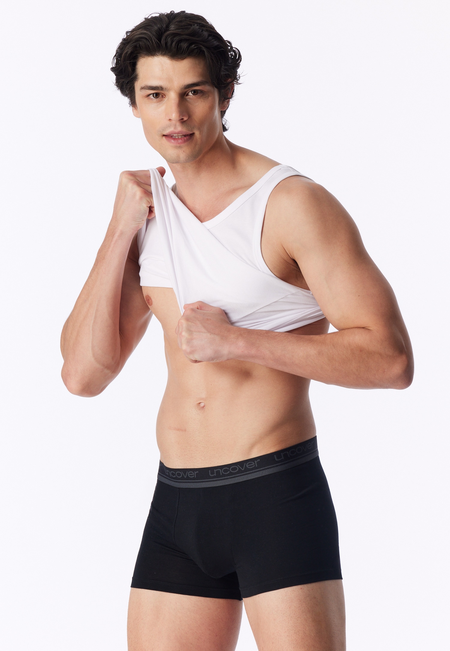 uncover by SCHIESSER Boxer »Uncover Cotton« Logo-Bund, elastisch, ohne Eingriff, perfekter Sitz