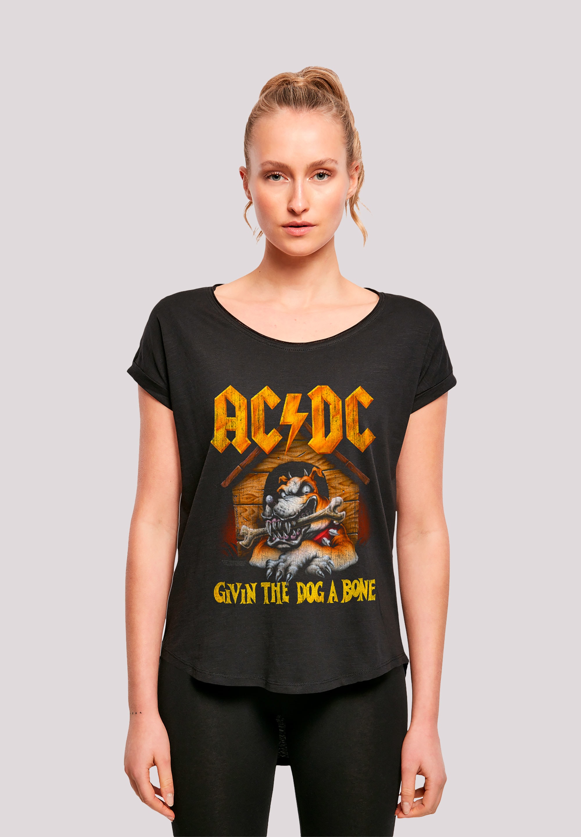 F4NT4STIC T-Shirt »ACDC Givin The Dog A Bone Rock Metal Musik«, Damen,Premium Merch,Lang,Longshirt,Bandshirt