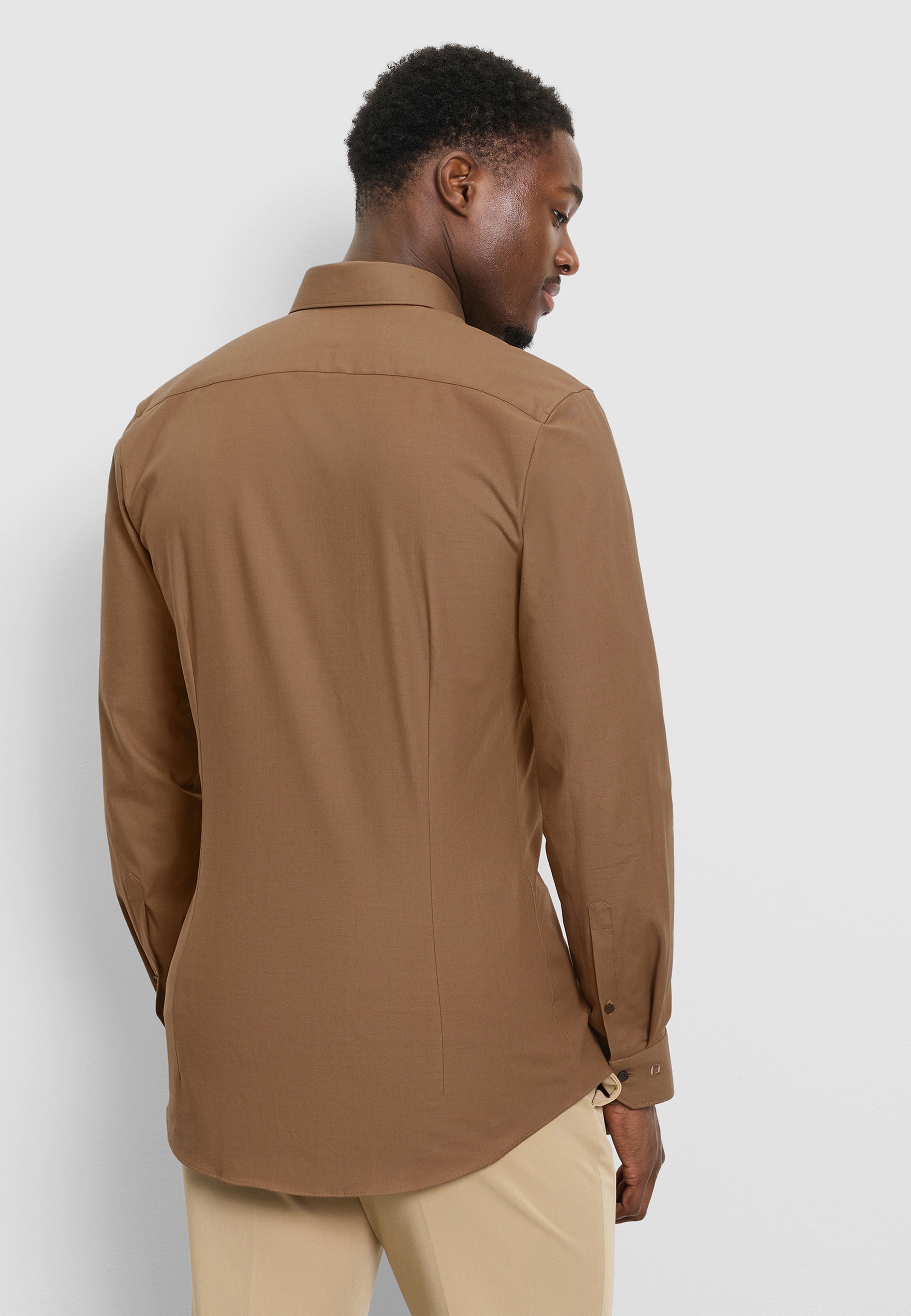 OLYMP No. Six 24/Seven Super Slim Shirt Brown 41 3