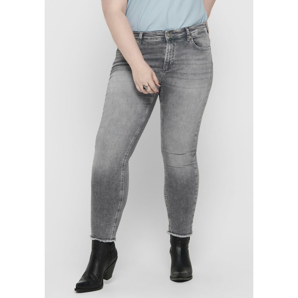 Marken Only ONLY CARMAKOMA Skinny-fit-Jeans »CARWILLY REG SK ANK JNS«, in washed-out Optik grey-used