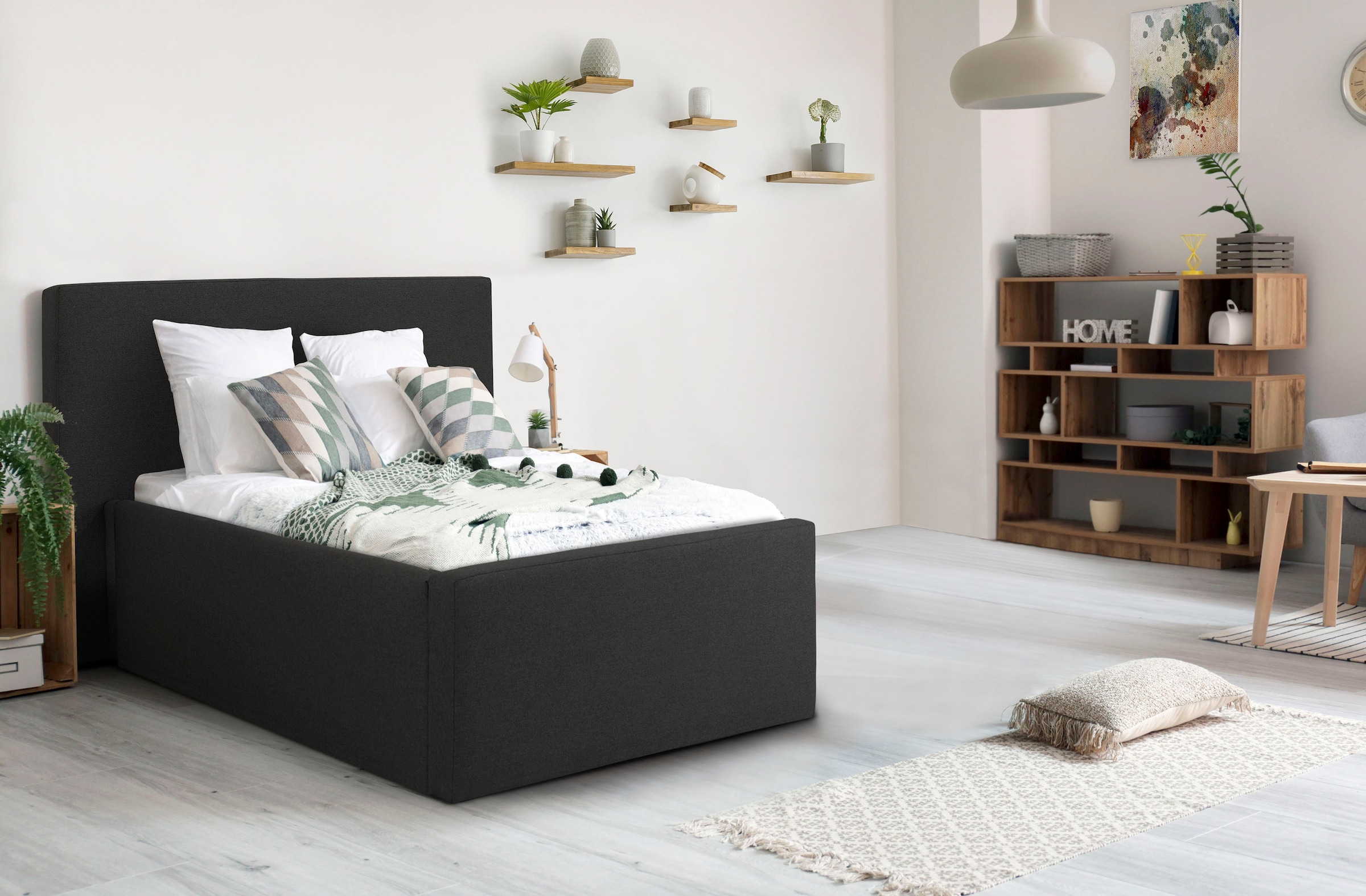 Home affaire Polsterbett "Dalina" geradliniges Kopfteil, in 5 Breiten, auch günstig online kaufen