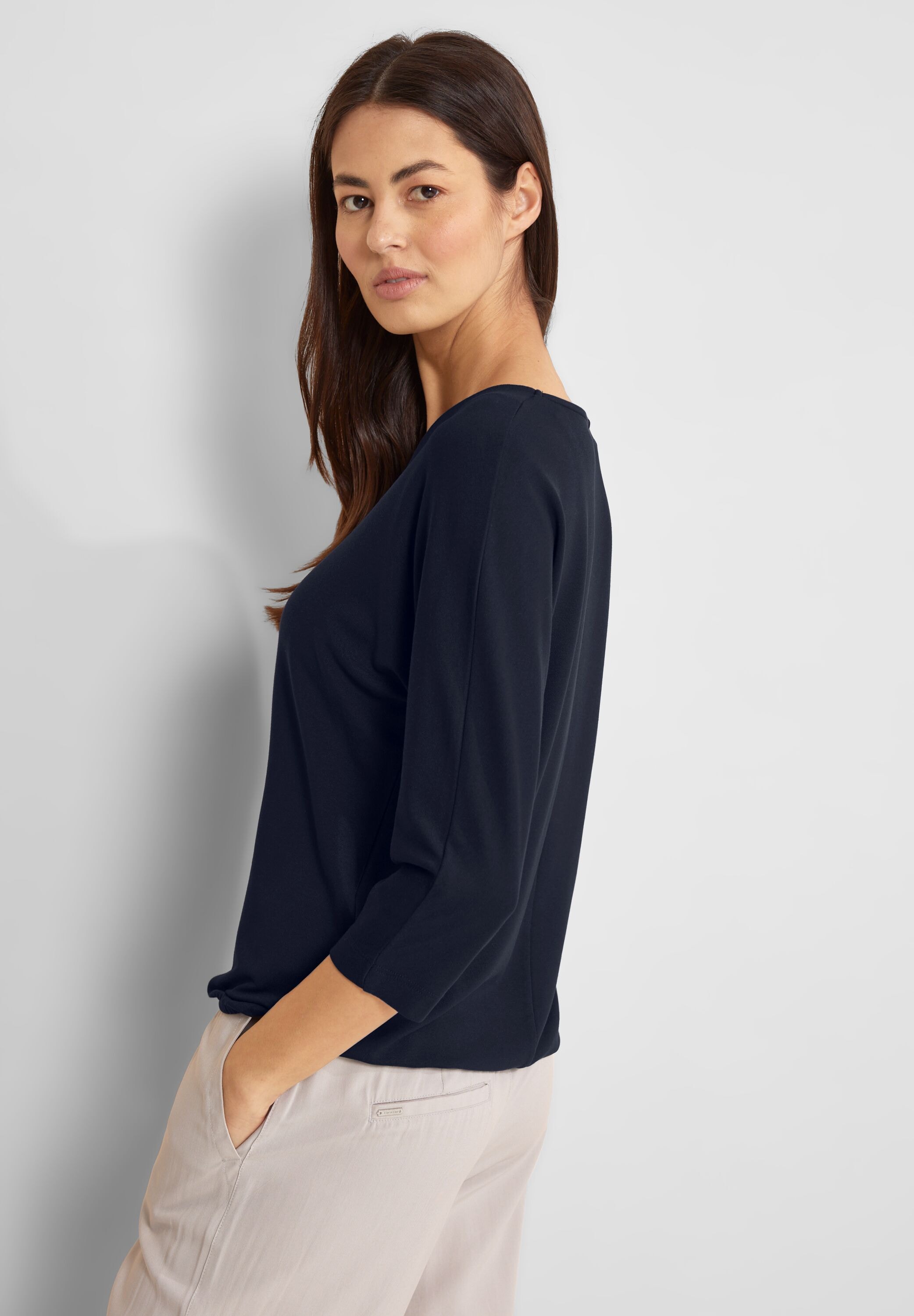 STREET ONE Langarmshirt, in Unifarbe