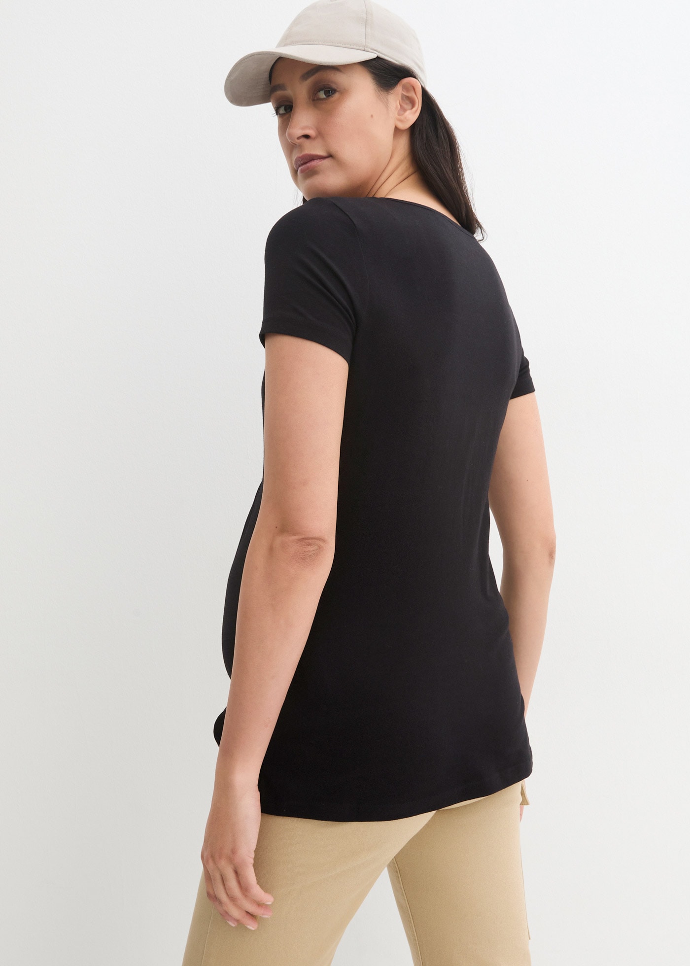 bonprix Stillshirt »2-in-1 Umstands- und Stillshirts (2er Pack?)« Packung, 2 Stk. figurumspielende Passform, mit Wickelschnitt