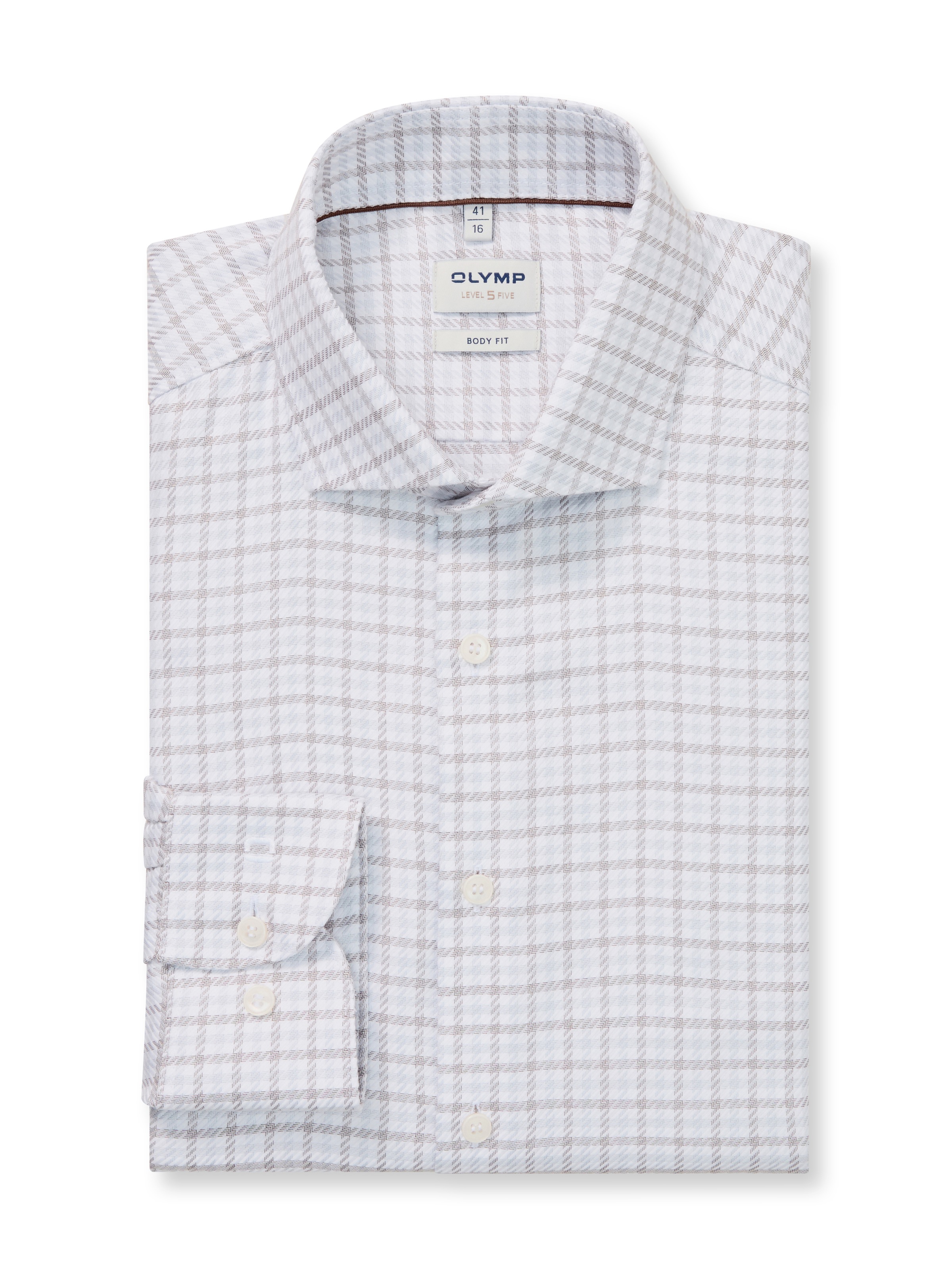 OLYMP Langarmhemd »Level Five« Businesshemd, body fit, Royal Kentkragen, Karomuster