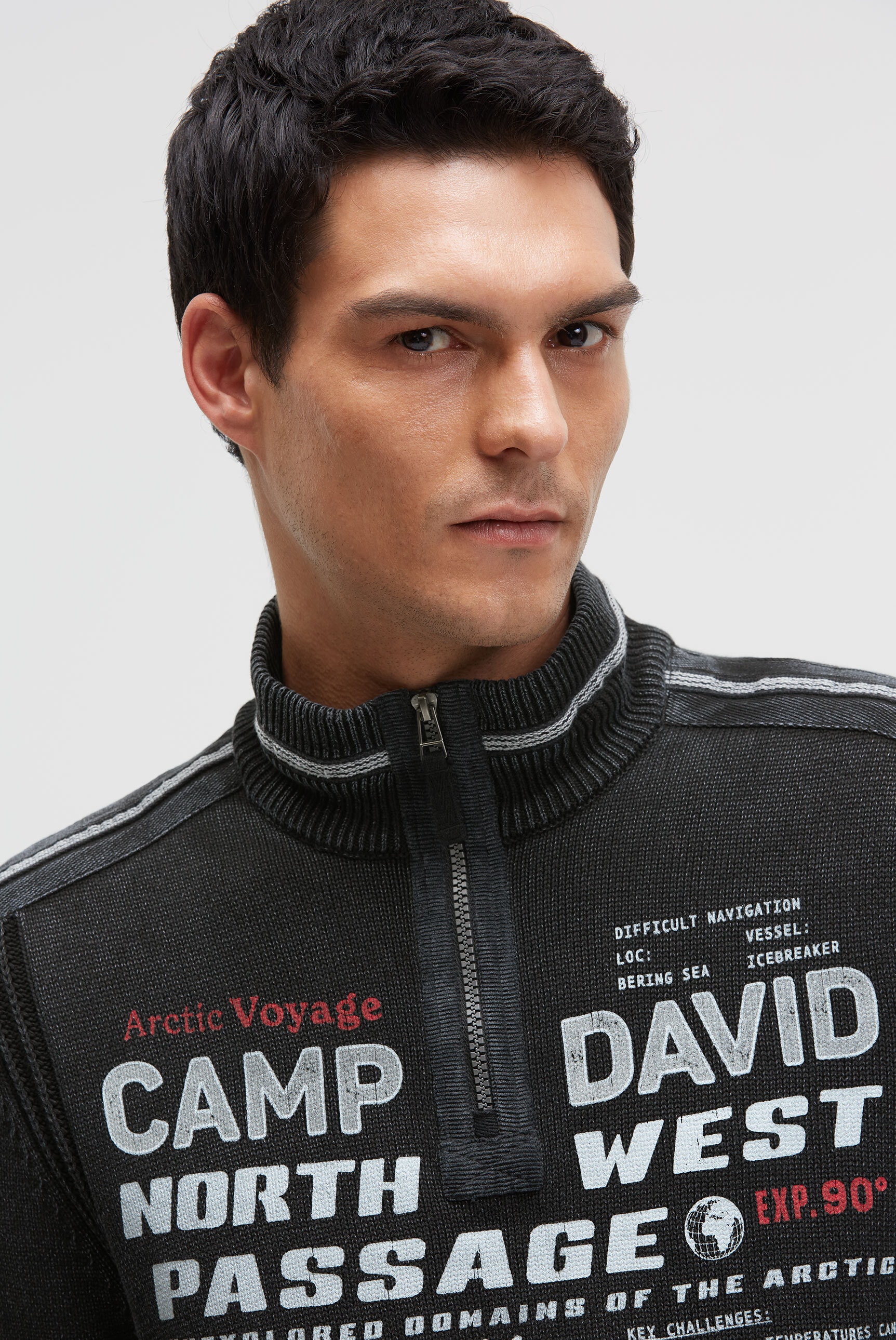 CAMP DAVID Troyer aus Baumwolle