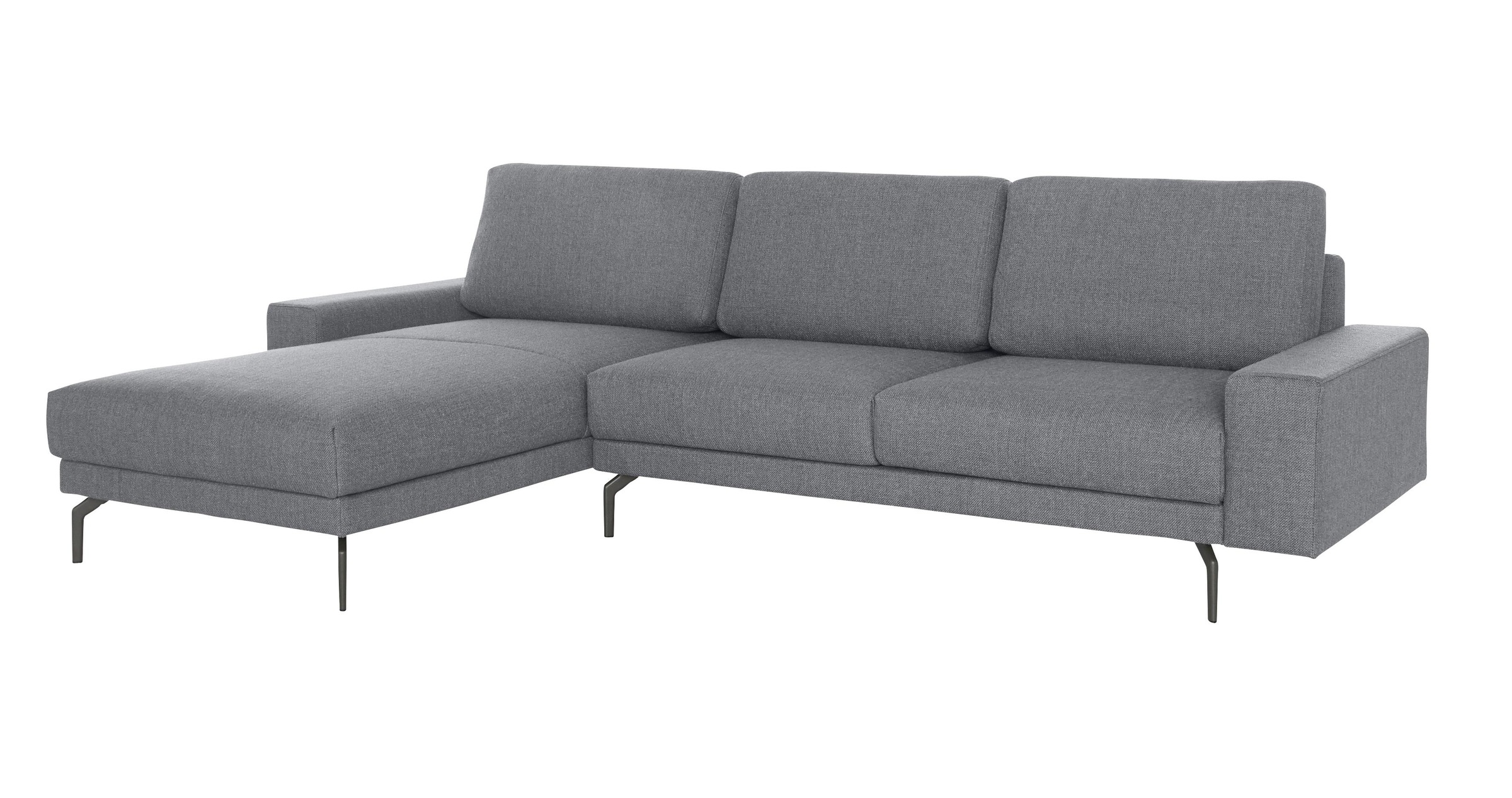 Creation BY ROLF BENZ Ecksofa »CR.450, Designecksofa, L-Form«, Armlehne breit und niedrig, Alugussfüße in umbragrau, Breite 274 cm