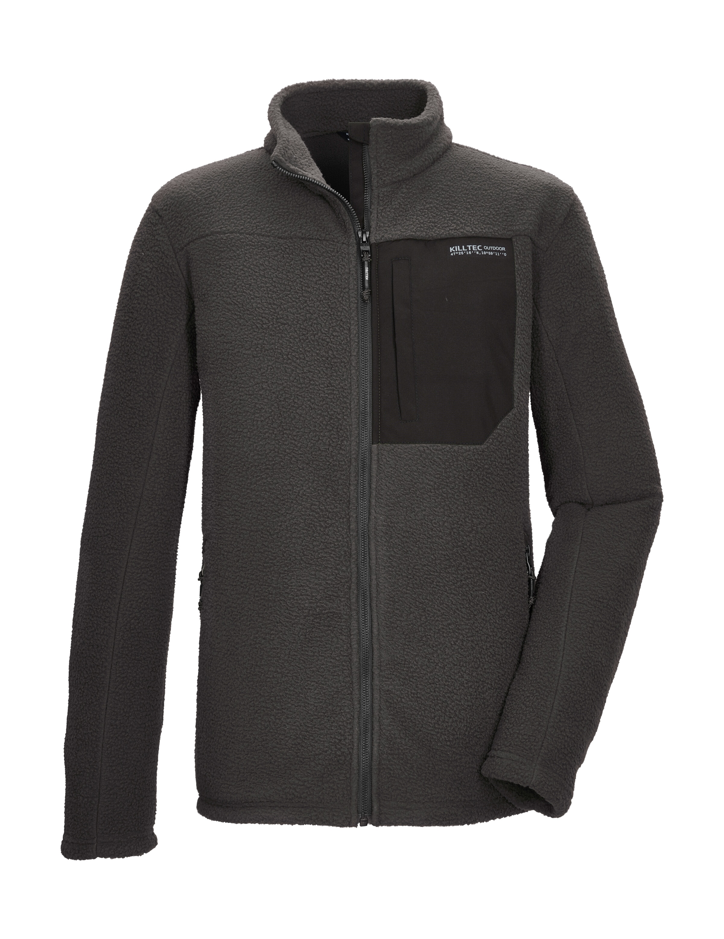 Killtec Fleecejacke "KOW 29 MN FLC JCKT" Sherpa Fleecejacke, warm, Kinnschutz, verschließbare Taschen