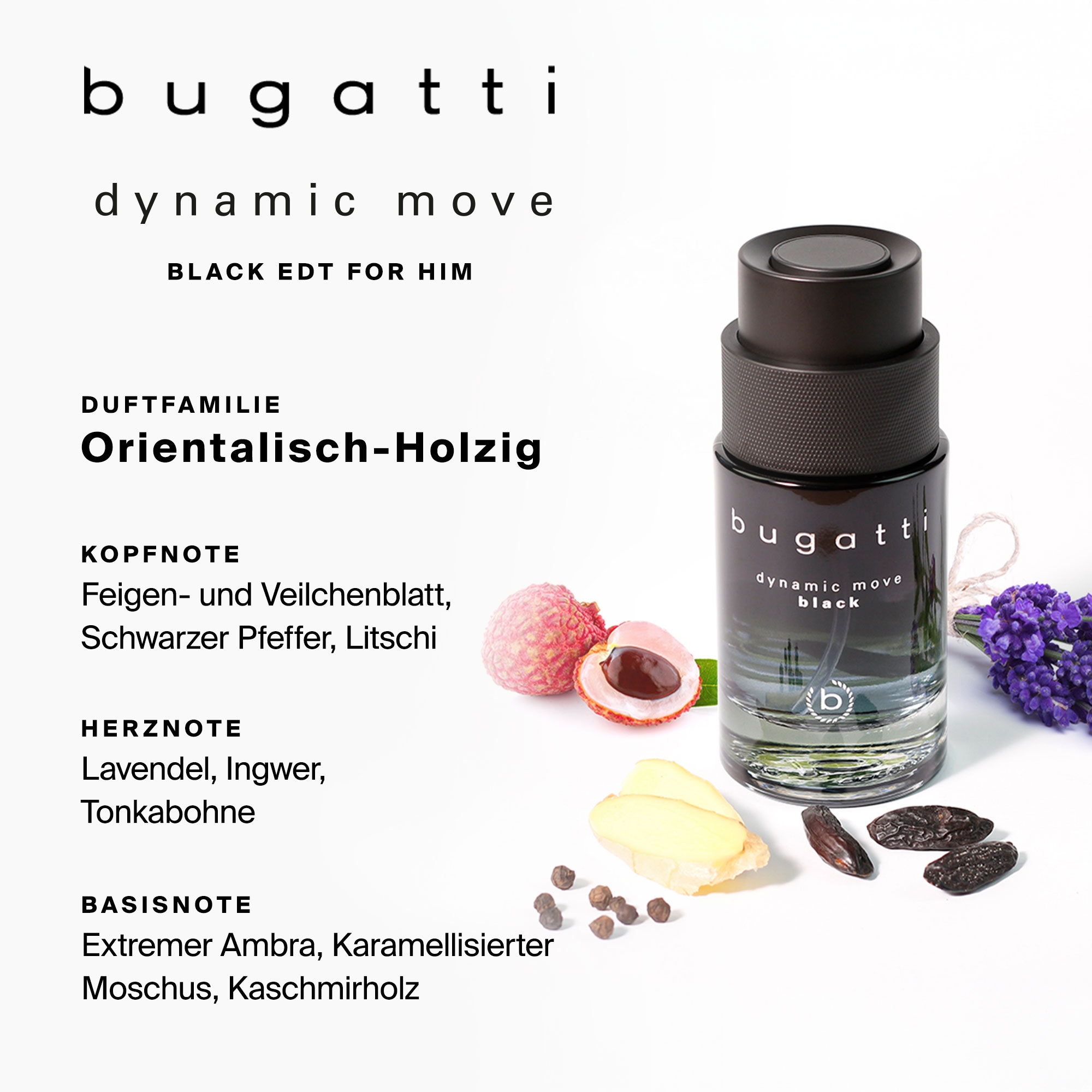 bugatti Duft-Set »BUGATTI DYNAMIC MOVE FOR HIM« Travel & Discovery Set: 1x EDP Intense 15ml,, 4 1x EDT Amber 15ml. 1x EDT Blue 15ml und 1x EDT Black 15ml