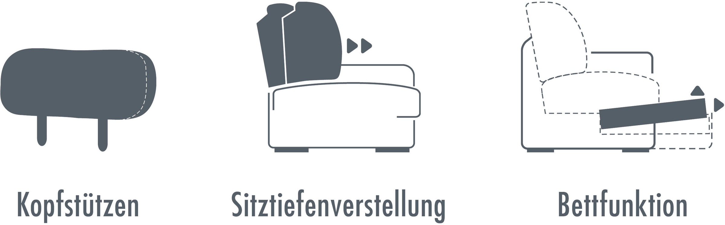 Die PlanBar Ecksofa »MP-IN20016 L-Form mit Federkern-Polsterung«, wahlweise mit Kopfstützen und Bettfunktion, mit Federkern-Polsterung