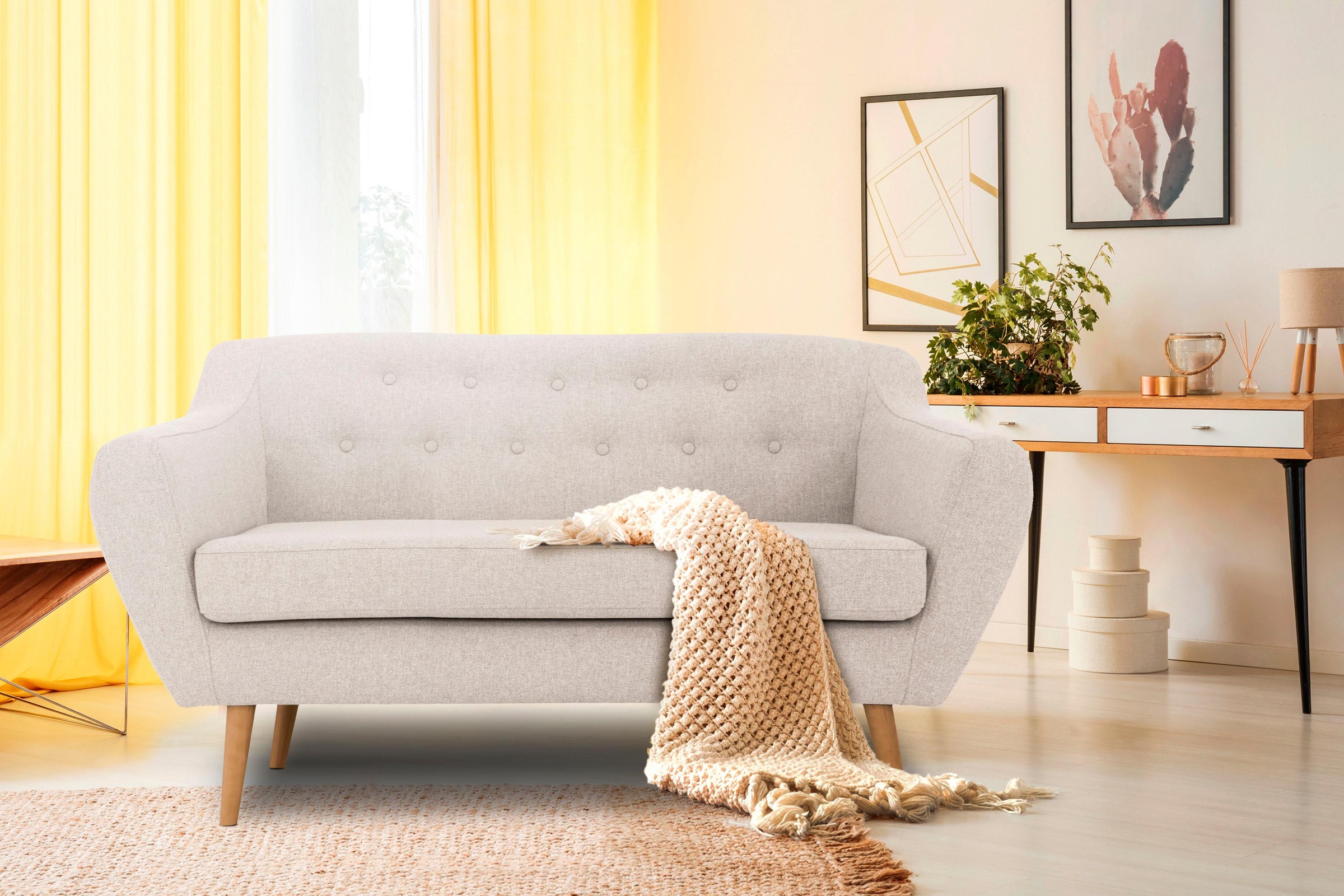 Home affaire 2-Sitzer "Renne" mit Heftung im Rücken im skandinavischem Stil günstig online kaufen