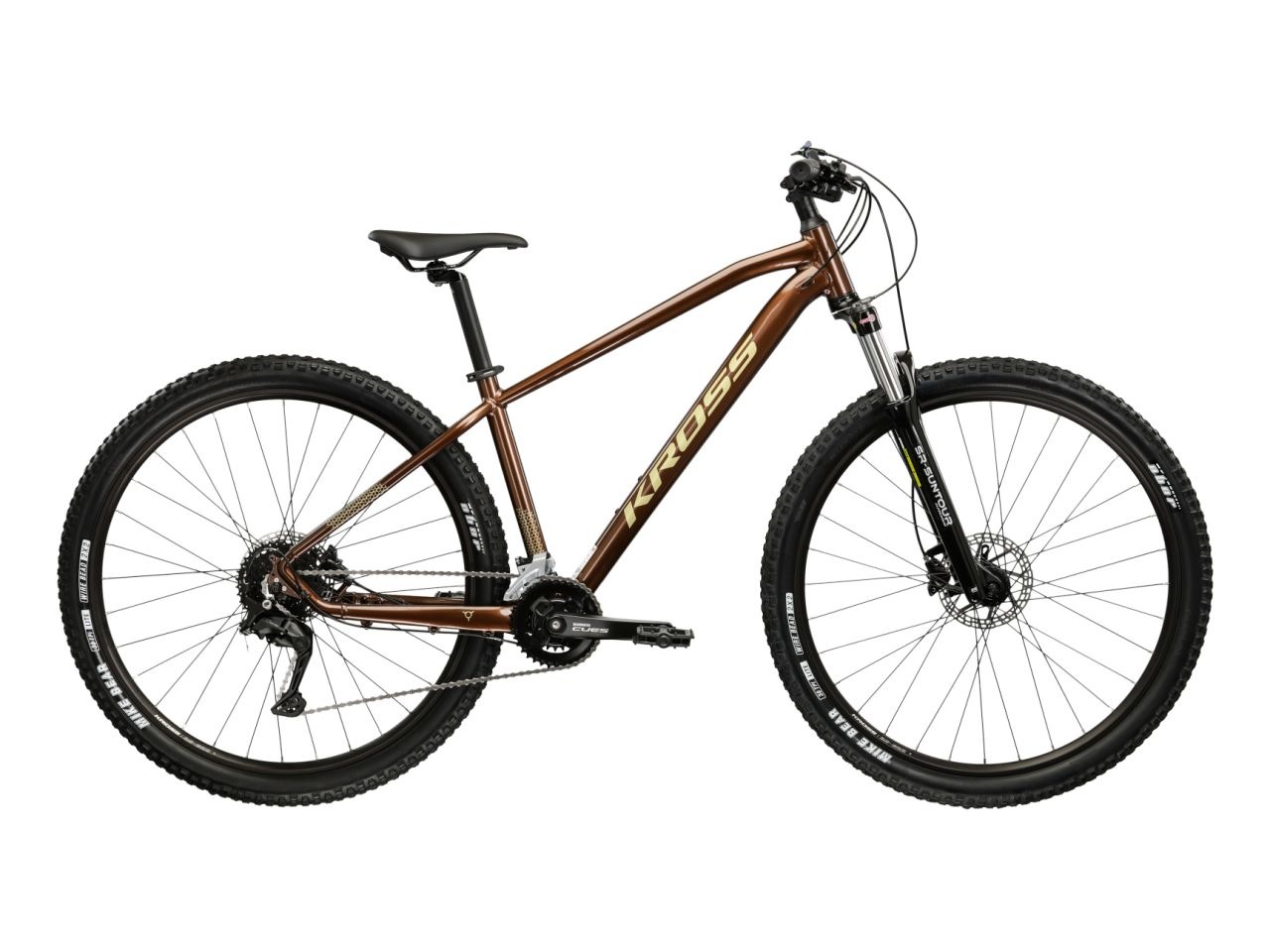 KROSS Mountainbike "KROSS Mountainbike Hardtail 27,5" Hexagon 5.0 braun 18 Gänge", 38cm, 27,5 Zoll (69,85cm) hinten: 27,5 Zoll (69,85cm)braun,