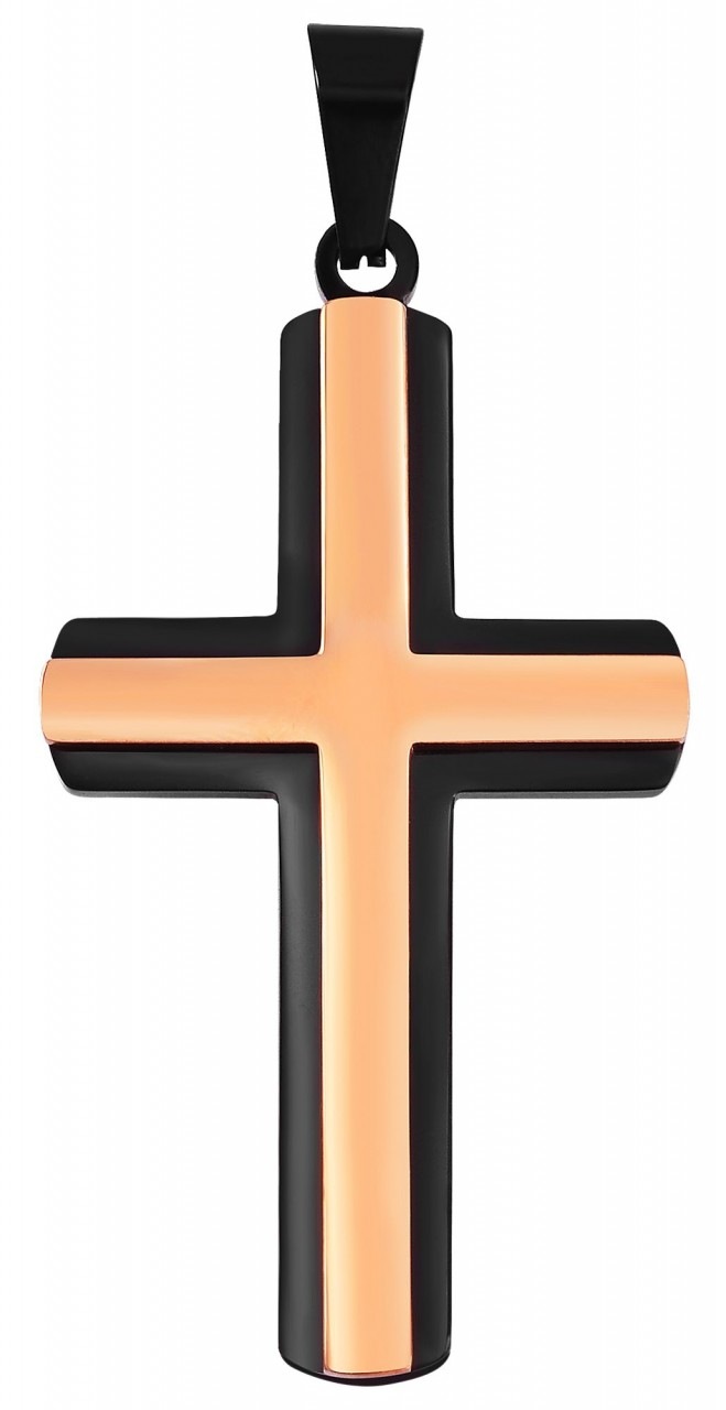 Kettenanhänger ADELIA´S "moderner Kreuz Anhänger aus Edelstahl", gold, Schmuckanhänger, Damen, Edelstahl, Kettenanhänger