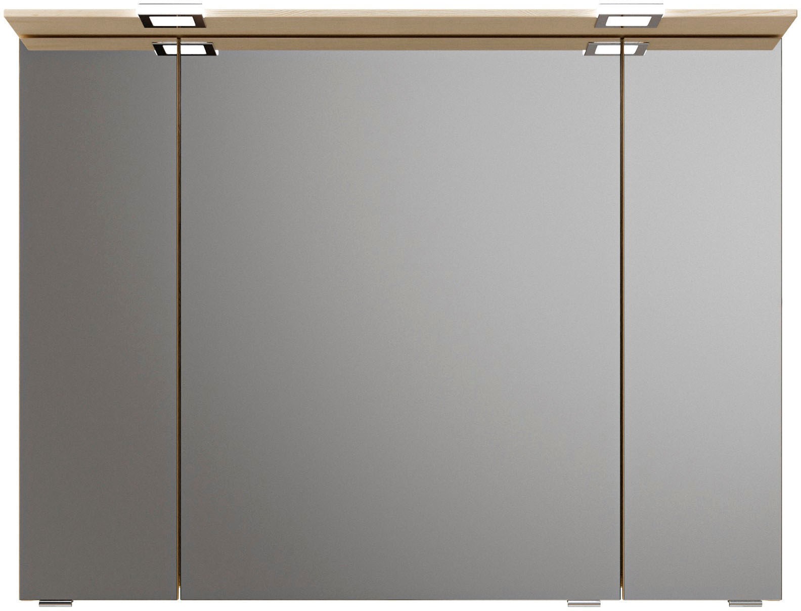 Saphir Badmöbel-Set »Serie 6025 2-teilig Mineralmarmor-Waschtisch mit LED-Spiegelschrank«, (2 St.), Waschplatz 97 cm breit, 2 Schubladen, 3 Spiegel-Türen, inkl Türdämpfer