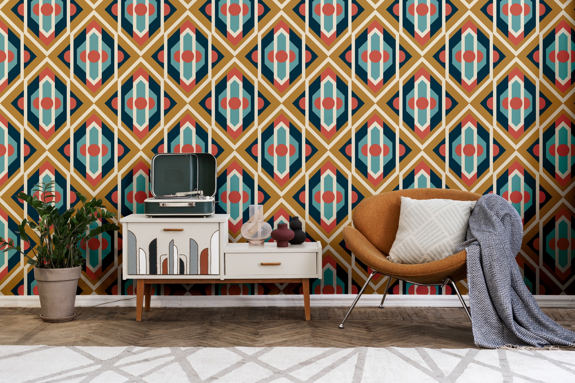 A.S. Création Vliestapete »Retro Chic 3D-Tapete Mustertapete Grafik 3D«, matt, Vliestapete Kunst für Schlafzimmer Küche Wohnzimmer 3D Design modern