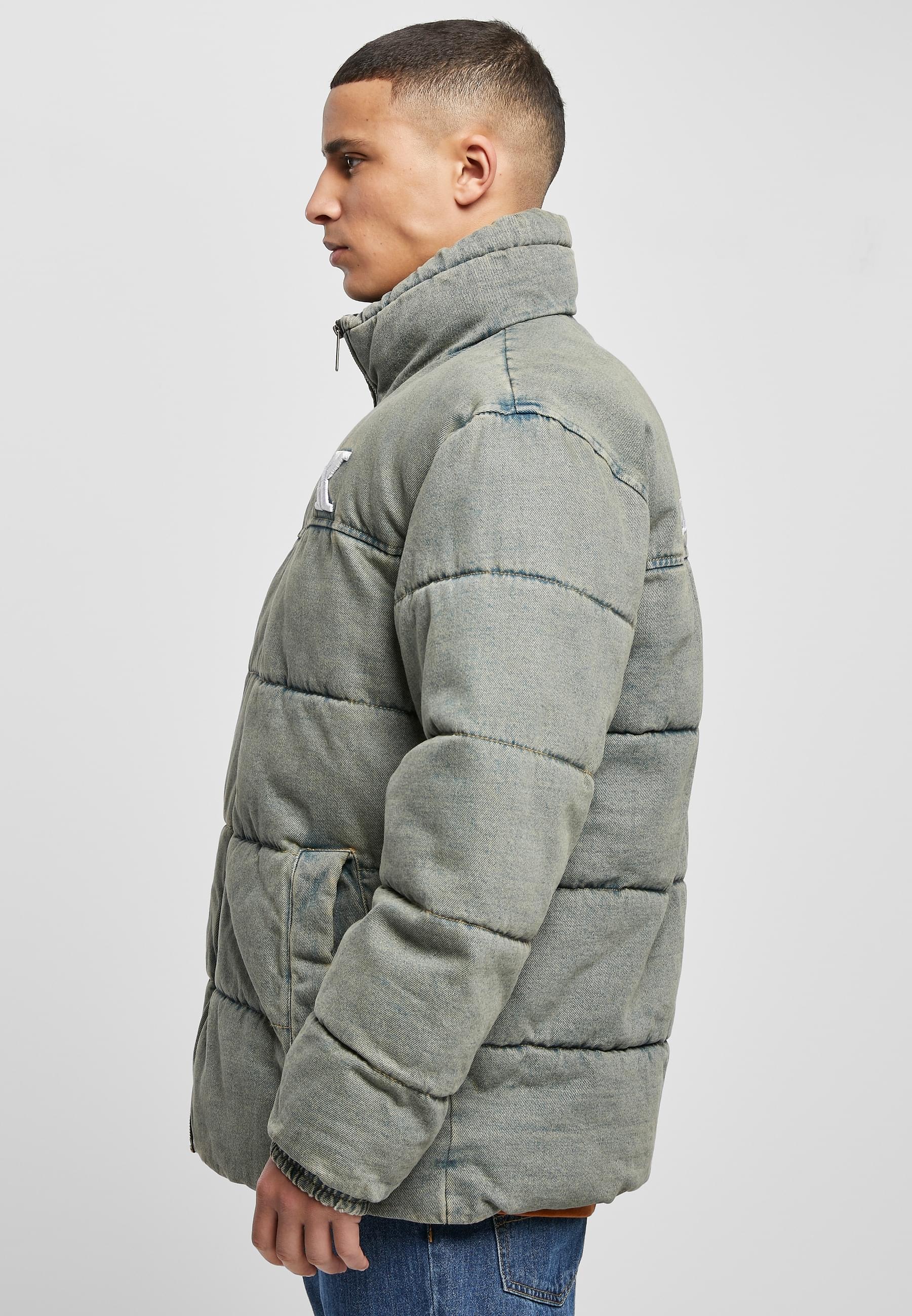 Karl Kani Winterjacke »Karl Kani Herren KM224-019-1 KK OG Denim Puffer Jacket«, (1 St.), ohne Kapuze